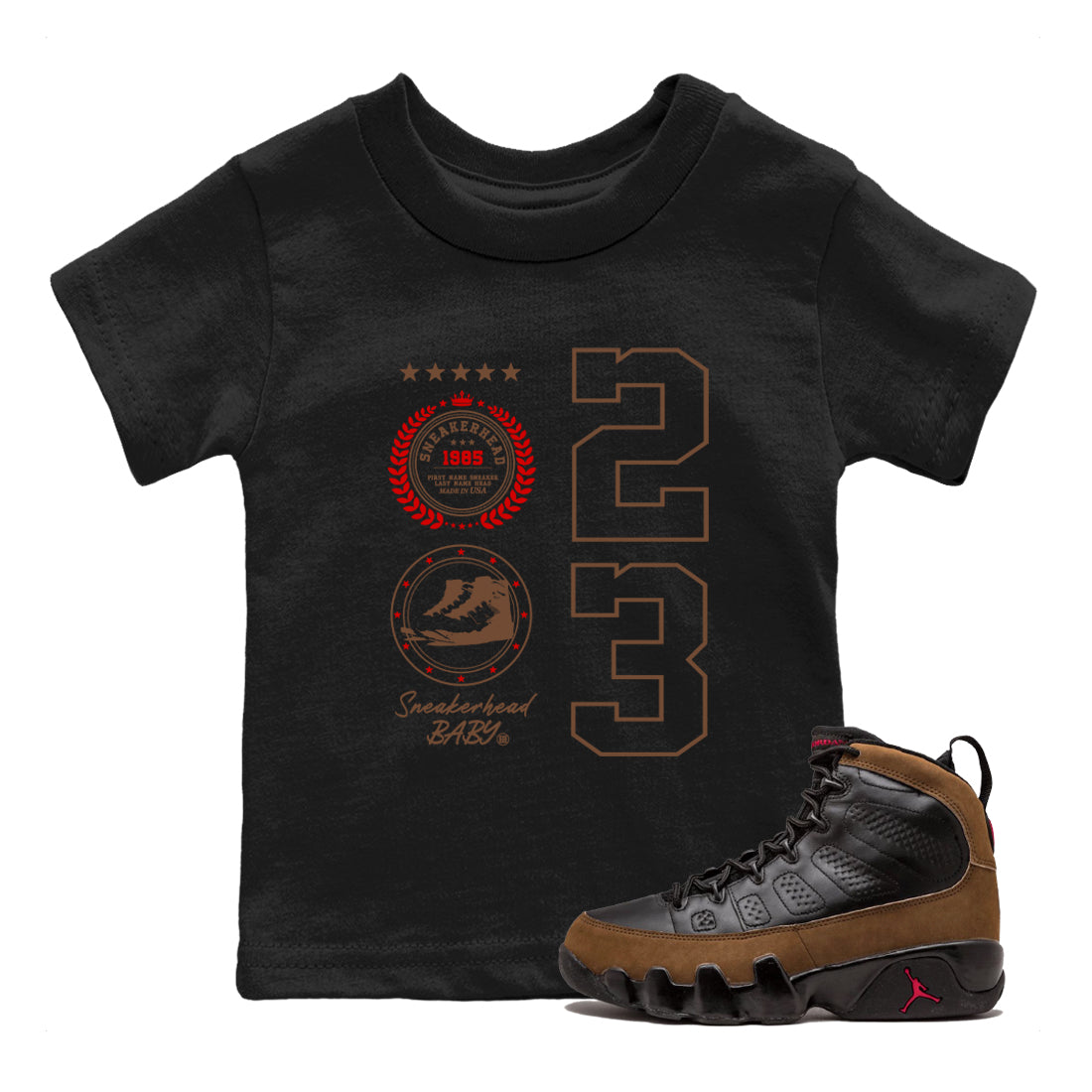 snkmatch Emblem snkmatch Tees Kids - Air Jordan 9 Olive