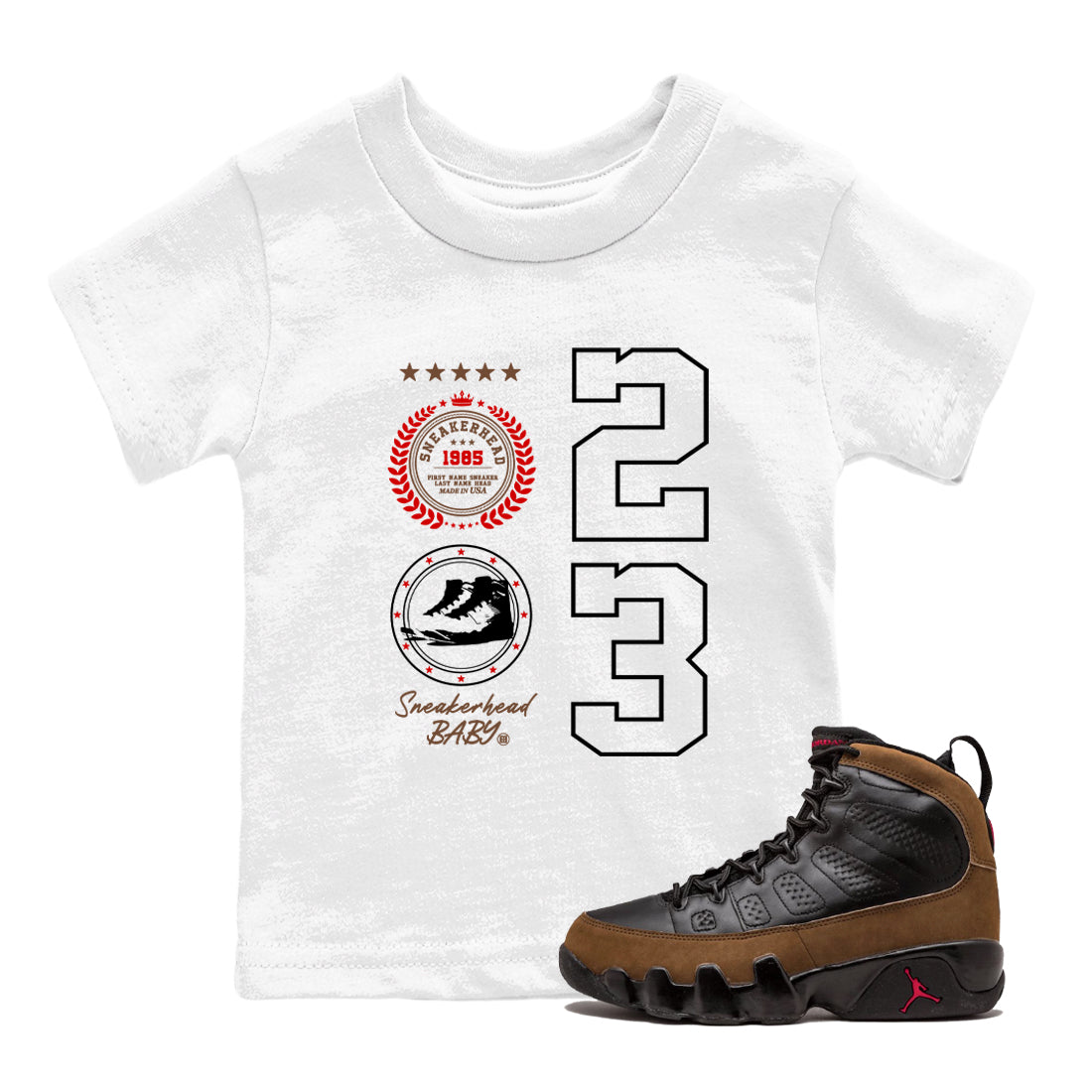 snkmatch Emblem snkmatch Tees Kids - Air Jordan 9 Olive