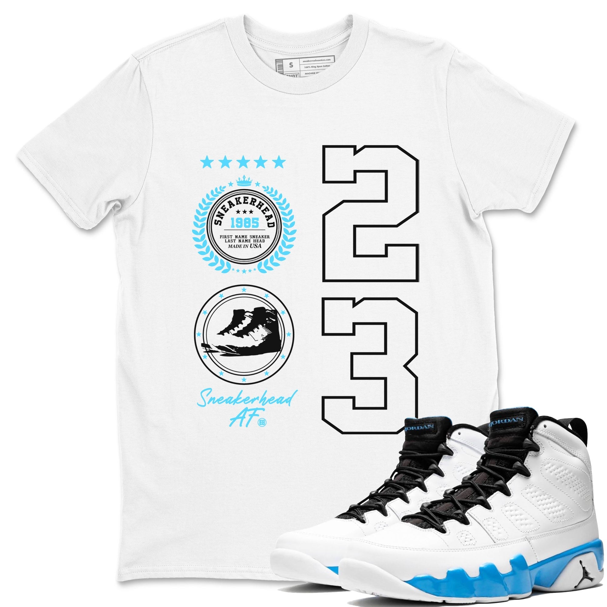 snkmatch Emblem snkmatch Tees - Air Jordan 9 Powder Blue