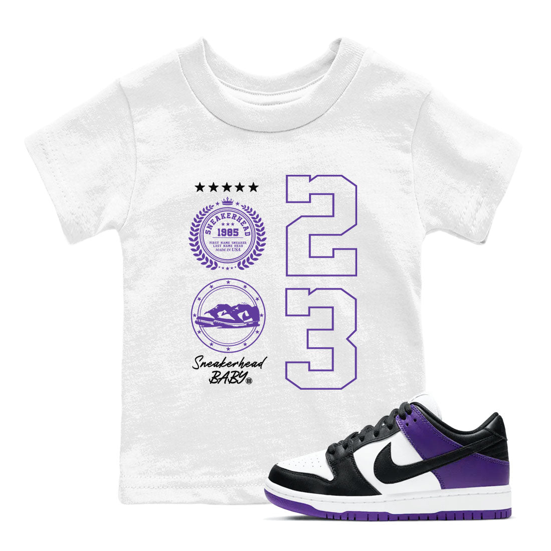 snkmatch Emblem snkmatch Tees Kids - Dunk Low Court Purple