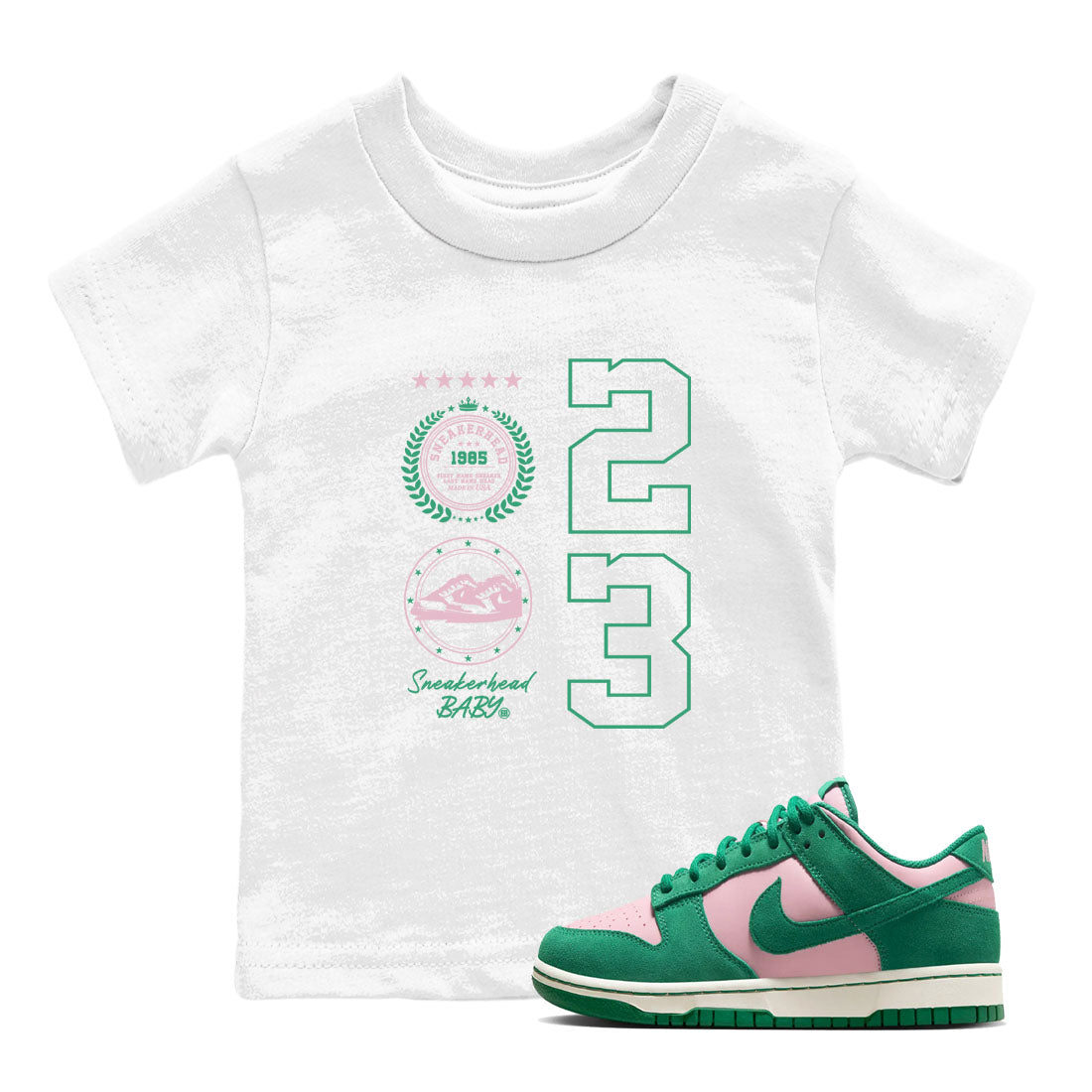 snkmatch Emblem snkmatch Tees Kids - Dunk Medium Soft Pink Malachite