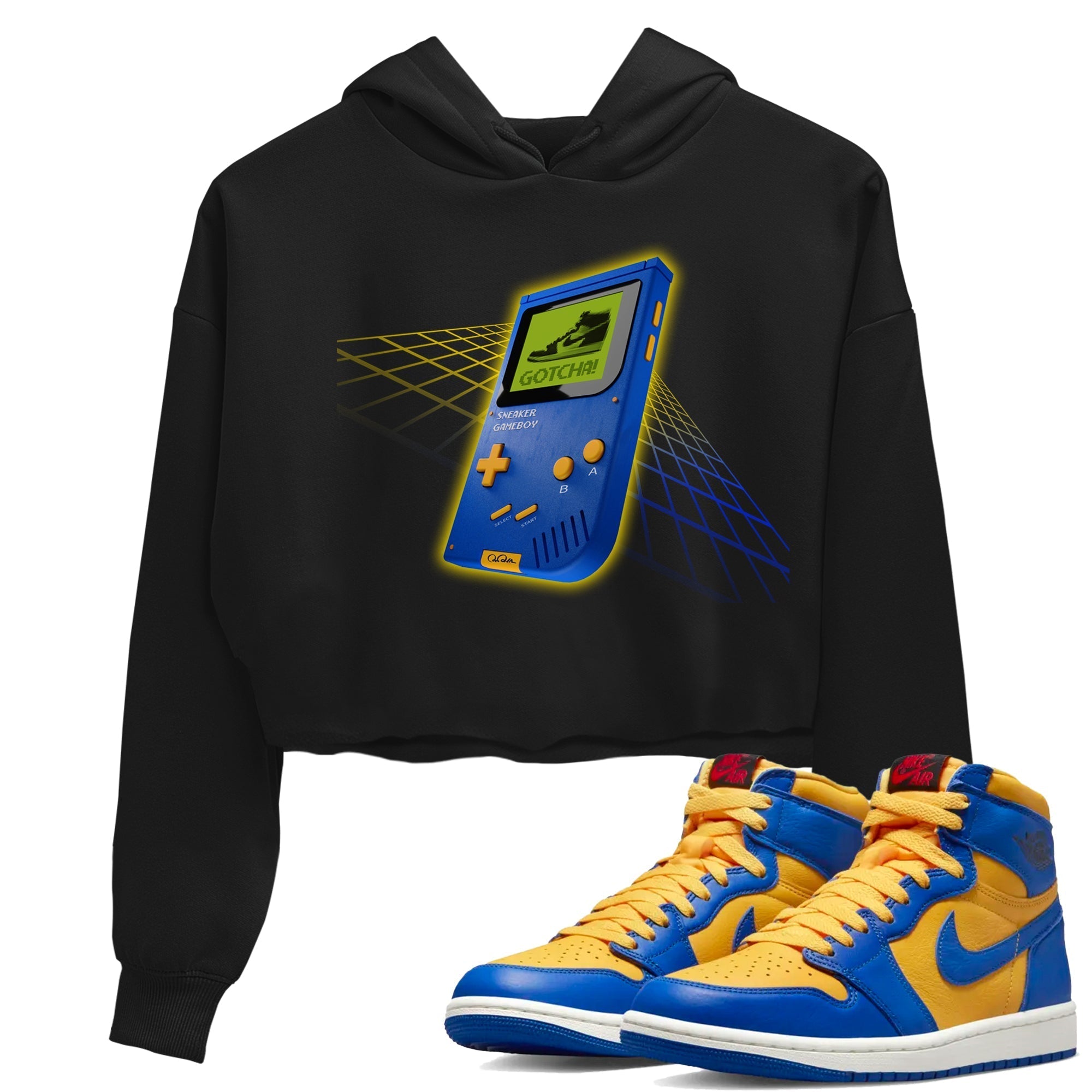 snkmatch Game Boy Women's Tops - Air Jordan 1 Game Royal Varsity Maize