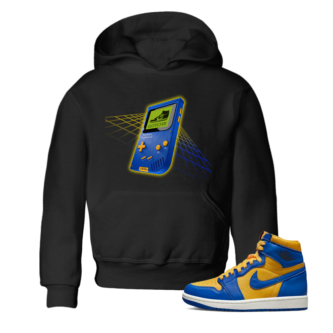 snkmatch Game Boy Kids Tops - Air Jordan 1 Game Royal Varsity Maize