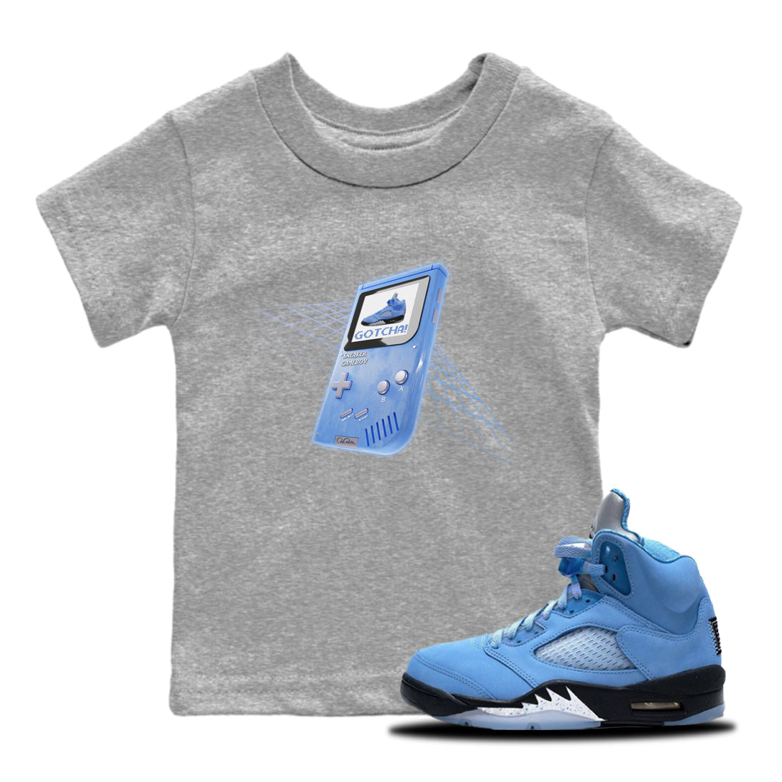 snkmatch Game Boy Kids Tops - Air Jordan 5 UNC