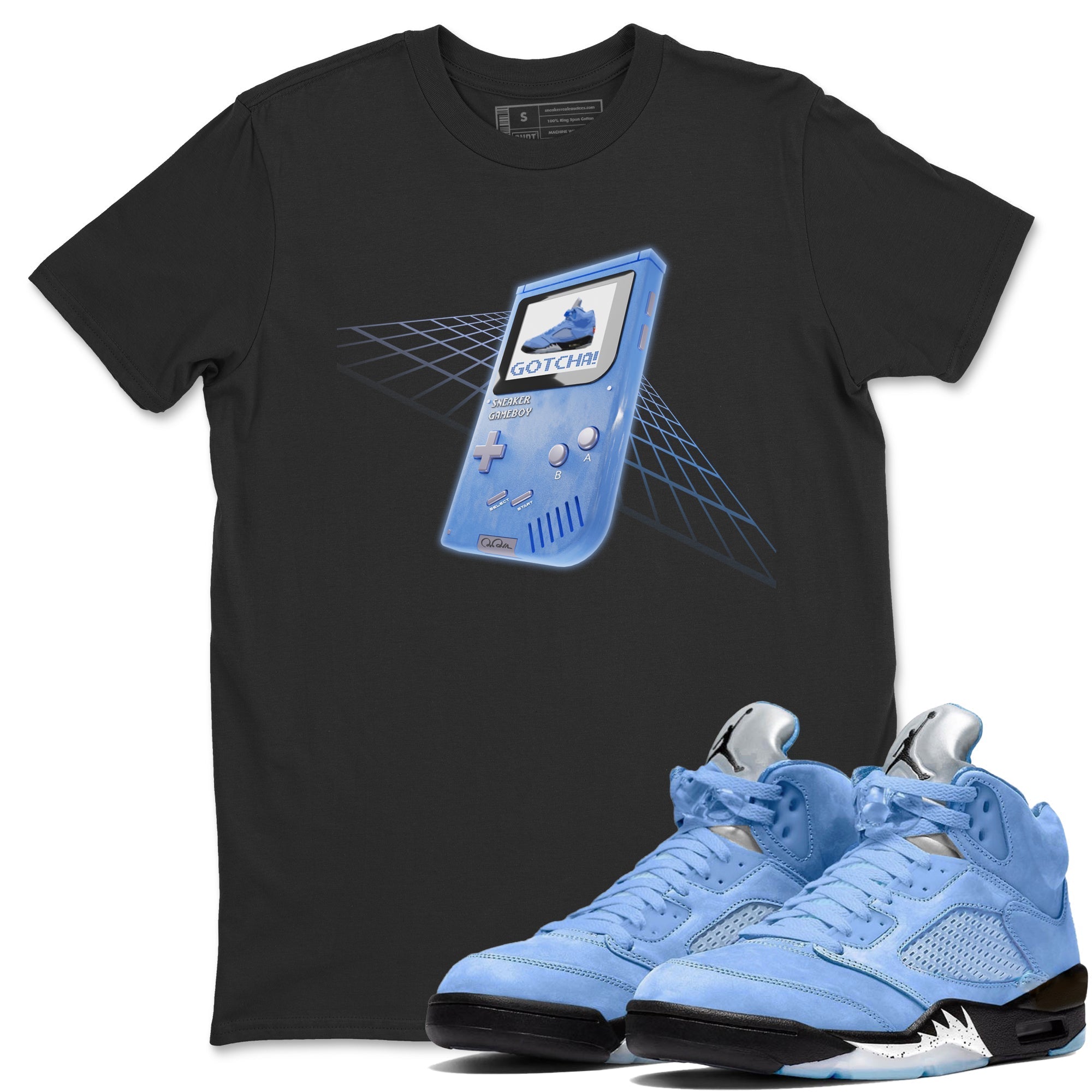 snkmatch Game Boy Unisex Tops - Air Jordan 5 UNC
