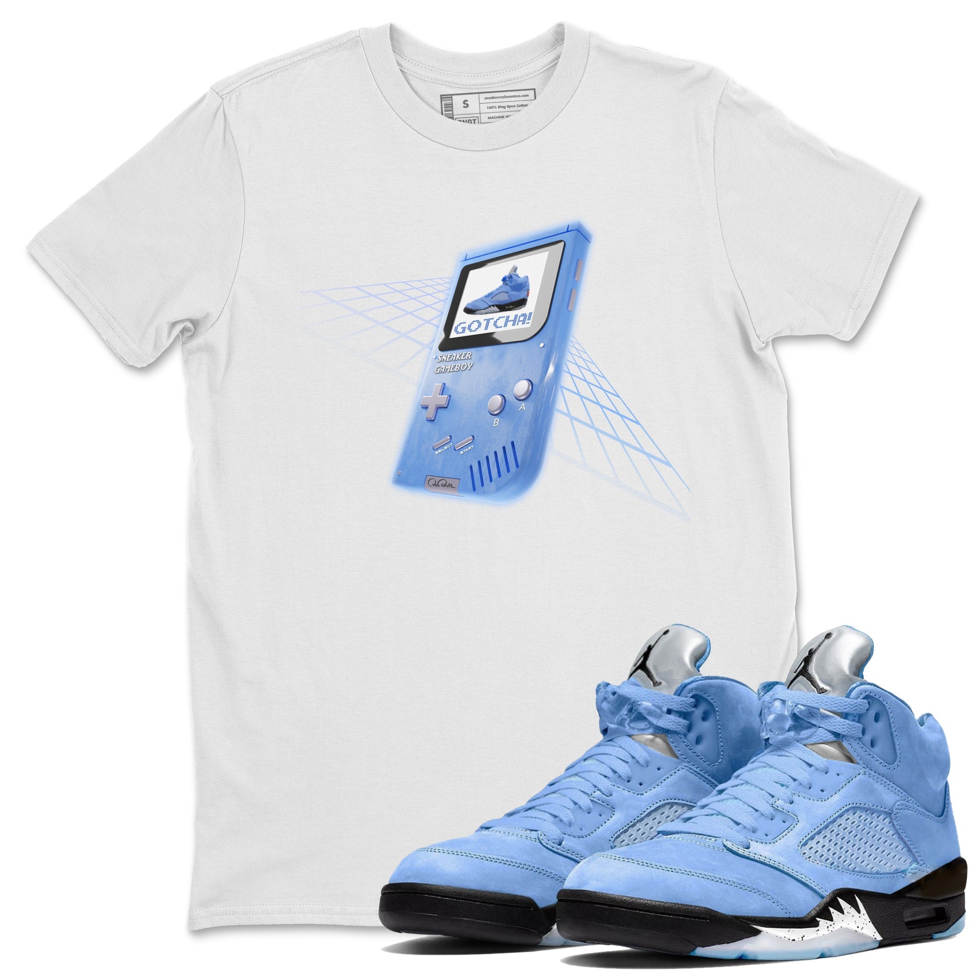 snkmatch Game Boy Unisex Tops - Air Jordan 5 UNC
