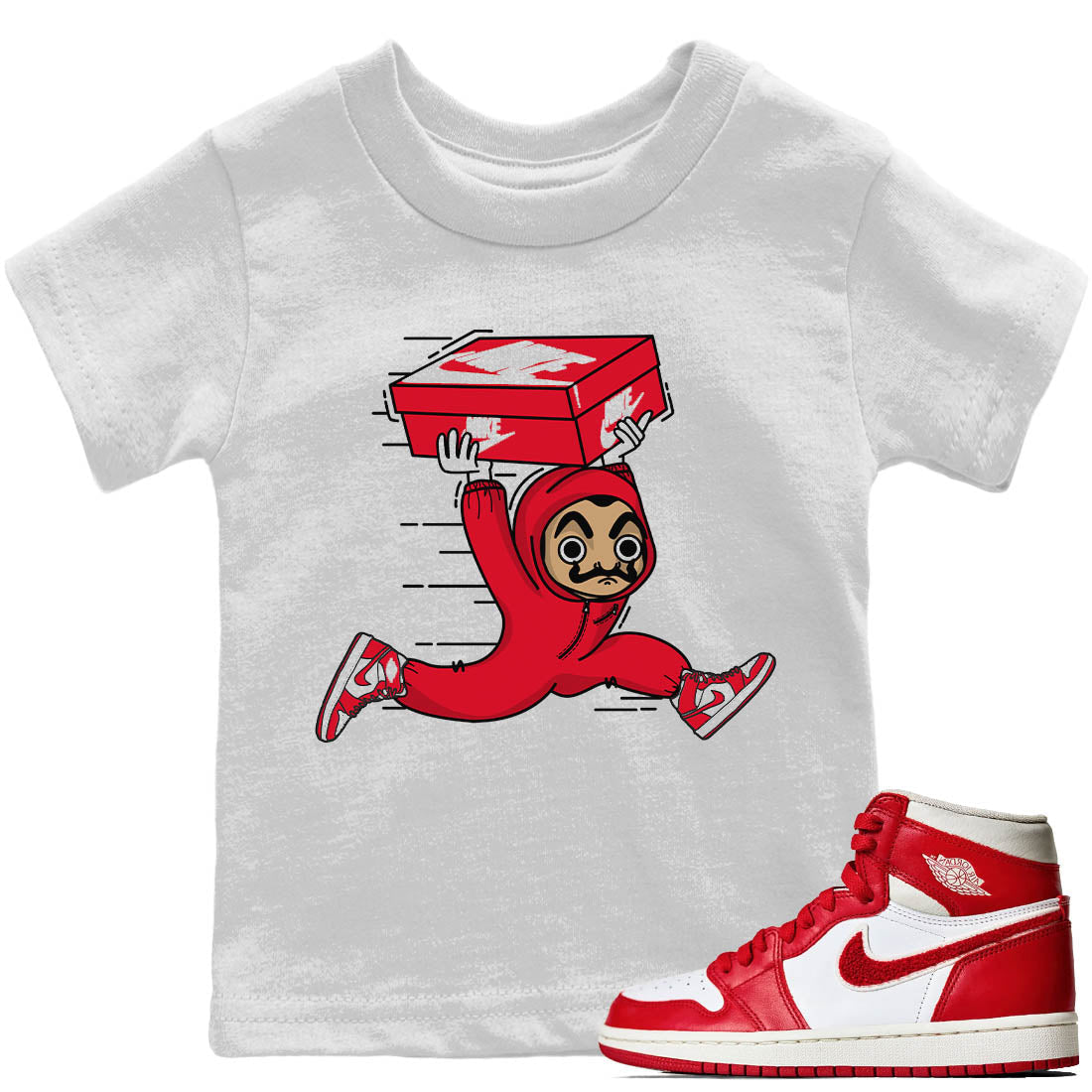 snkmatch Heist Kids Tops - Air Jordan 1 Newstalgia