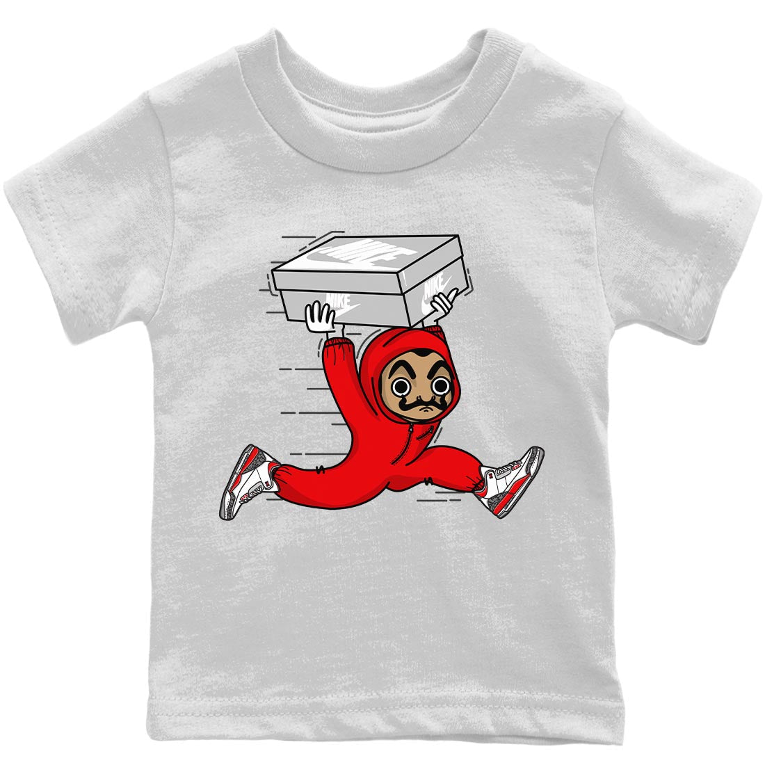 snkmatch Heist Kids Tops - Air Jordan 3 Fire Red