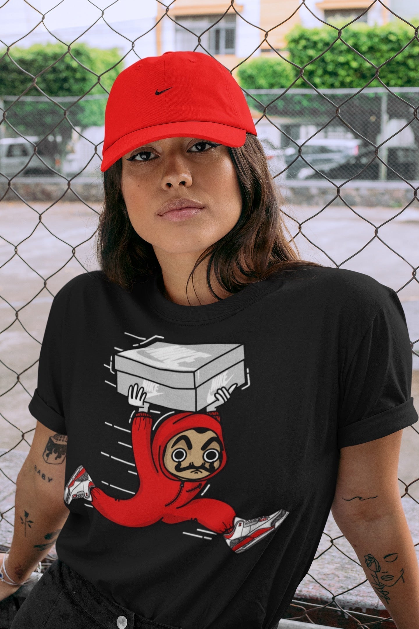 snkmatch Heist Unisex Tops - Air Jordan 3 Fire Red