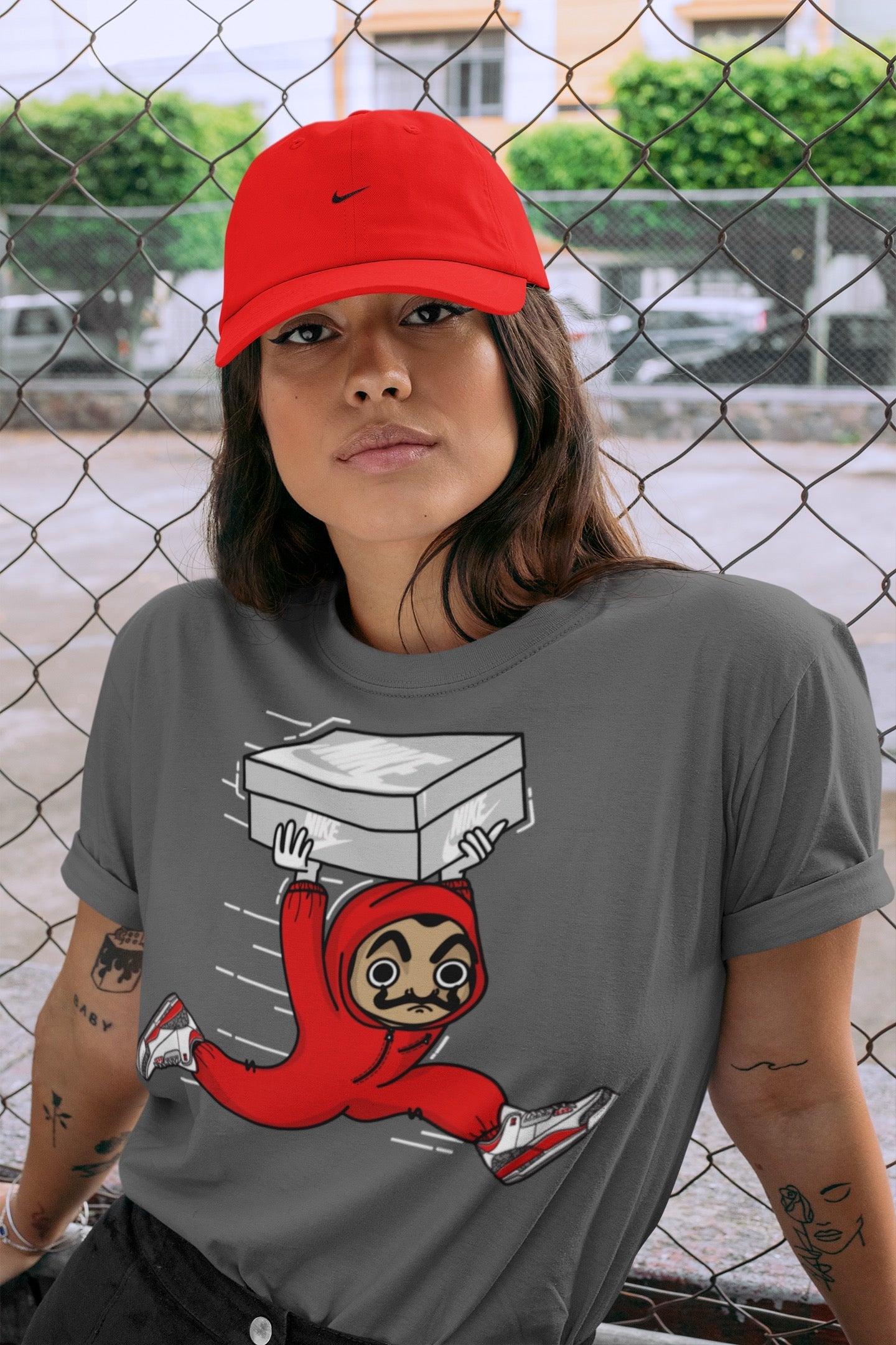 snkmatch Heist Unisex Tops - Air Jordan 3 Fire Red