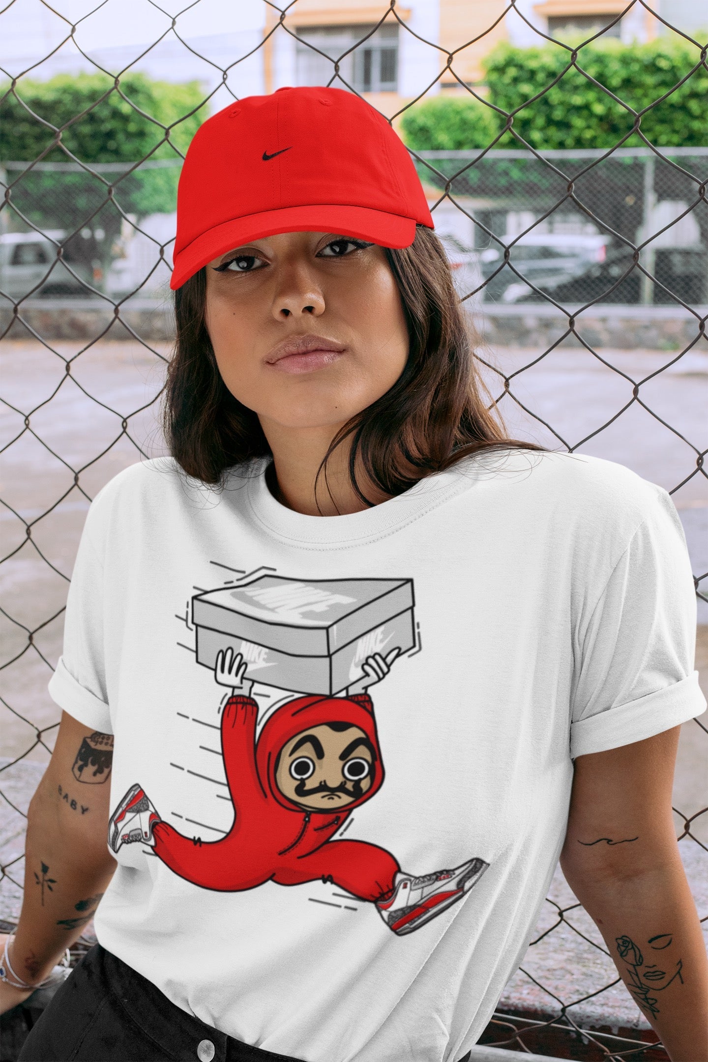 snkmatch Heist Unisex Tops - Air Jordan 3 Fire Red