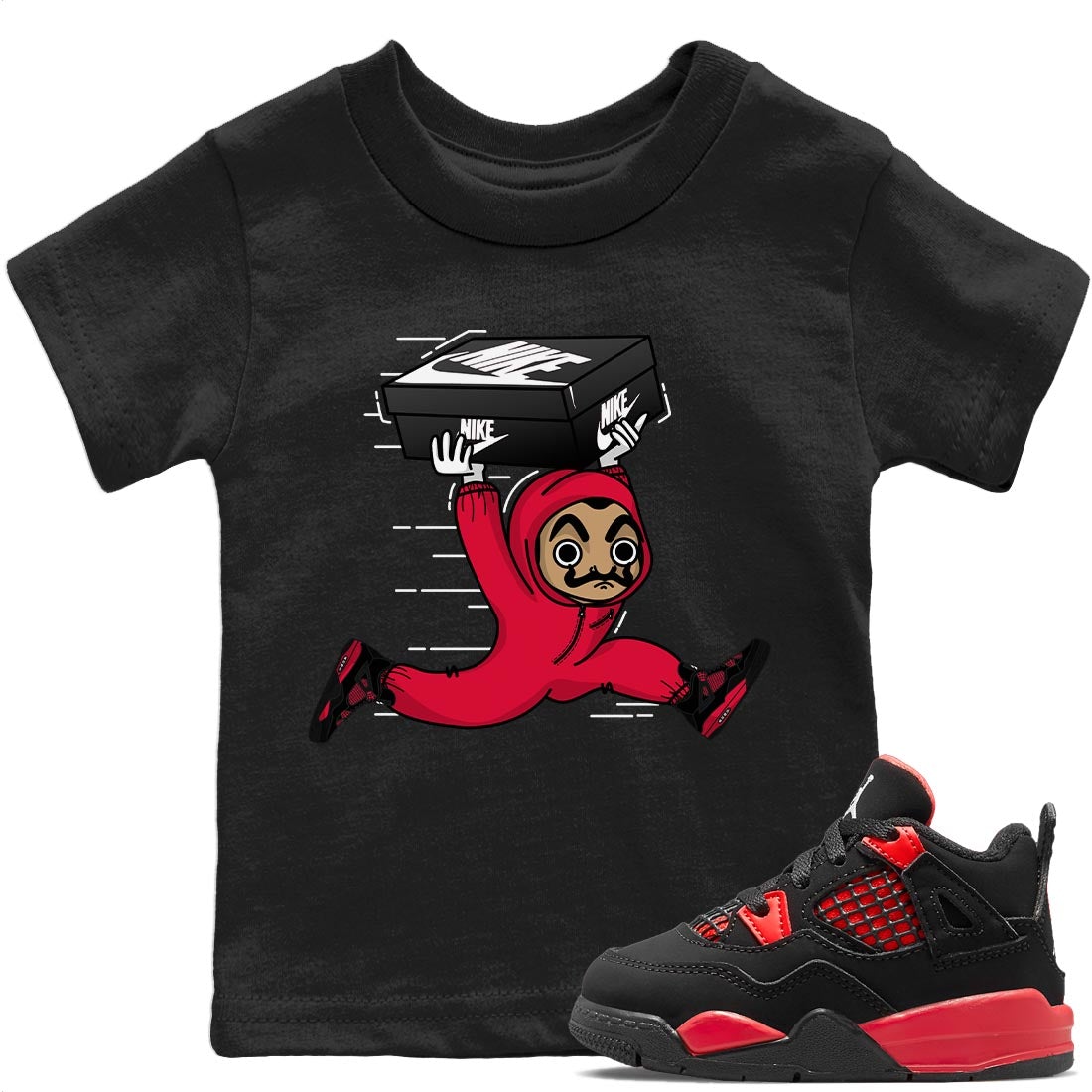 snkmatch Heist Kids Tops - Air Jordan 4 Red Thunder