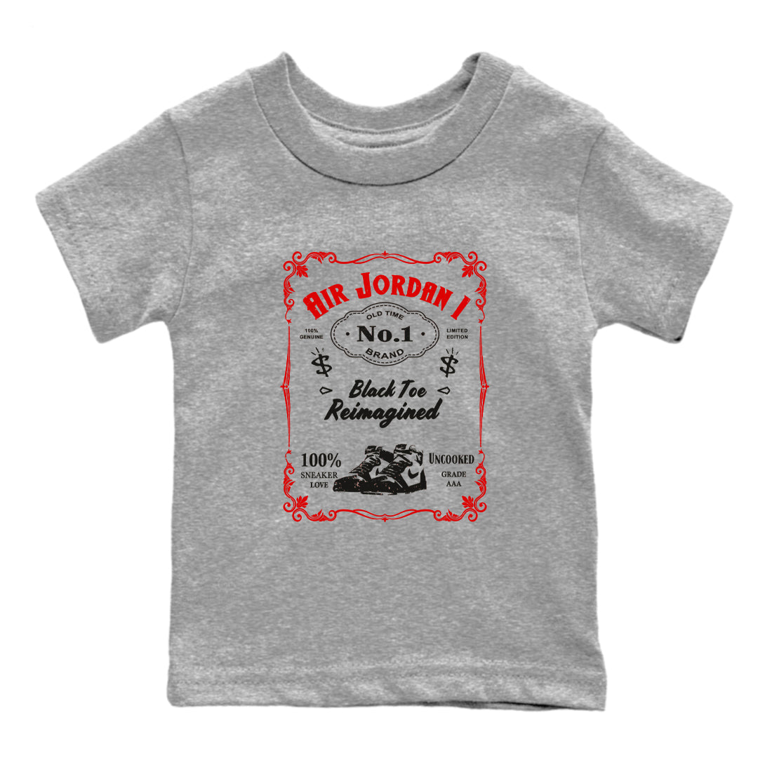 snkmatch Label snkmatch Tees Kids - Air Jordan 1 Black Toe Reimagined