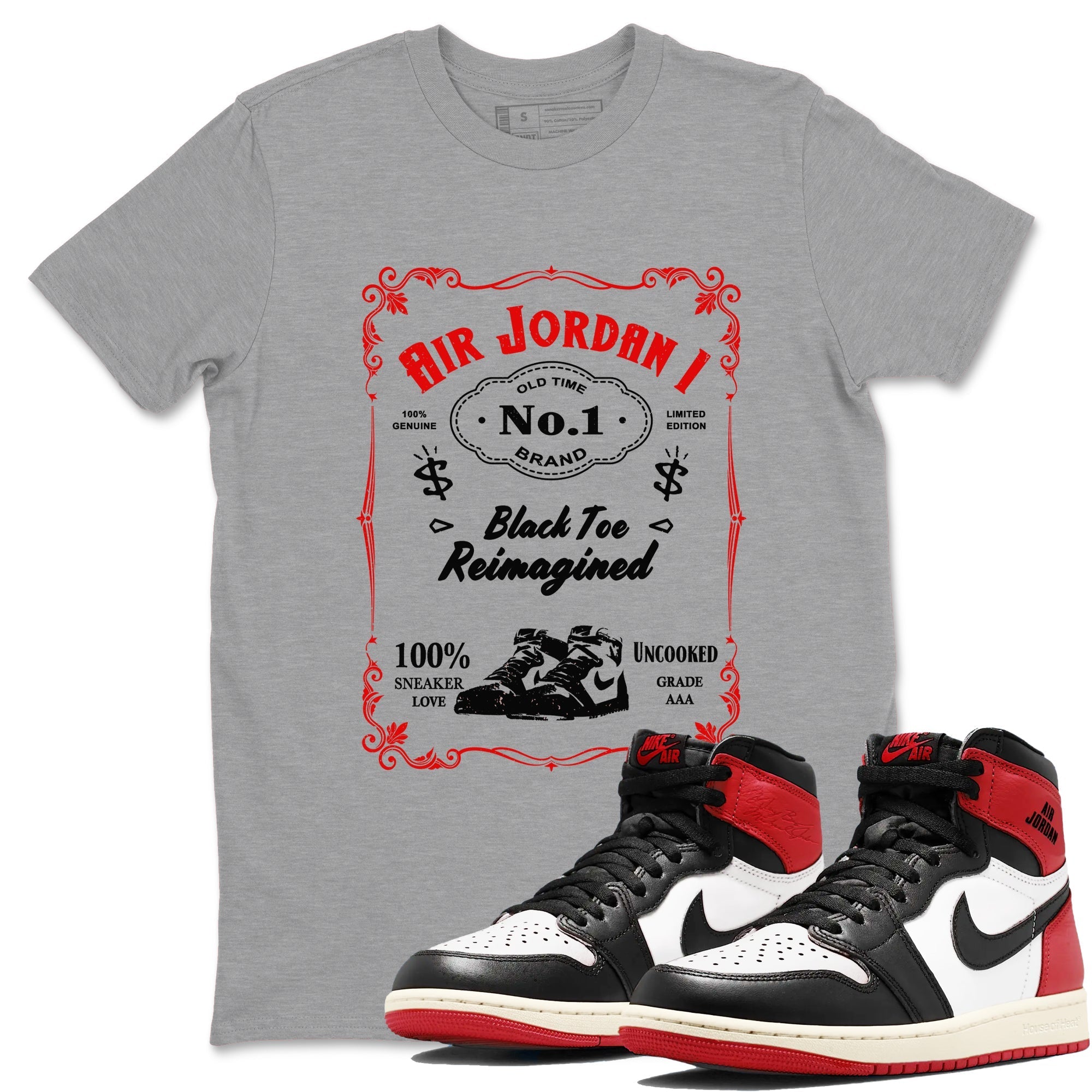 snkmatch Label snkmatch Tees - Air Jordan 1 Black Toe Reimagined
