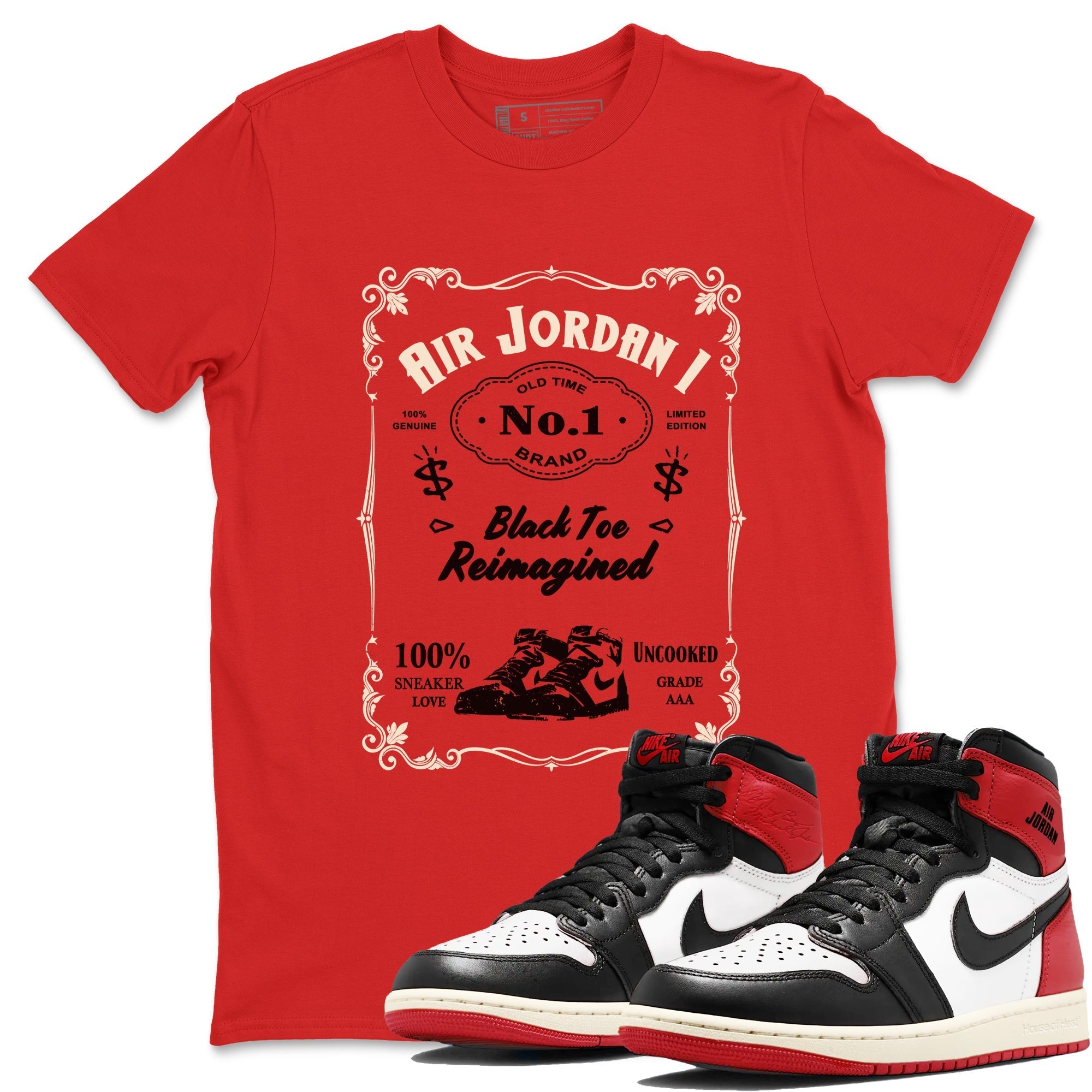 snkmatch Label snkmatch Tees - Air Jordan 1 Black Toe Reimagined