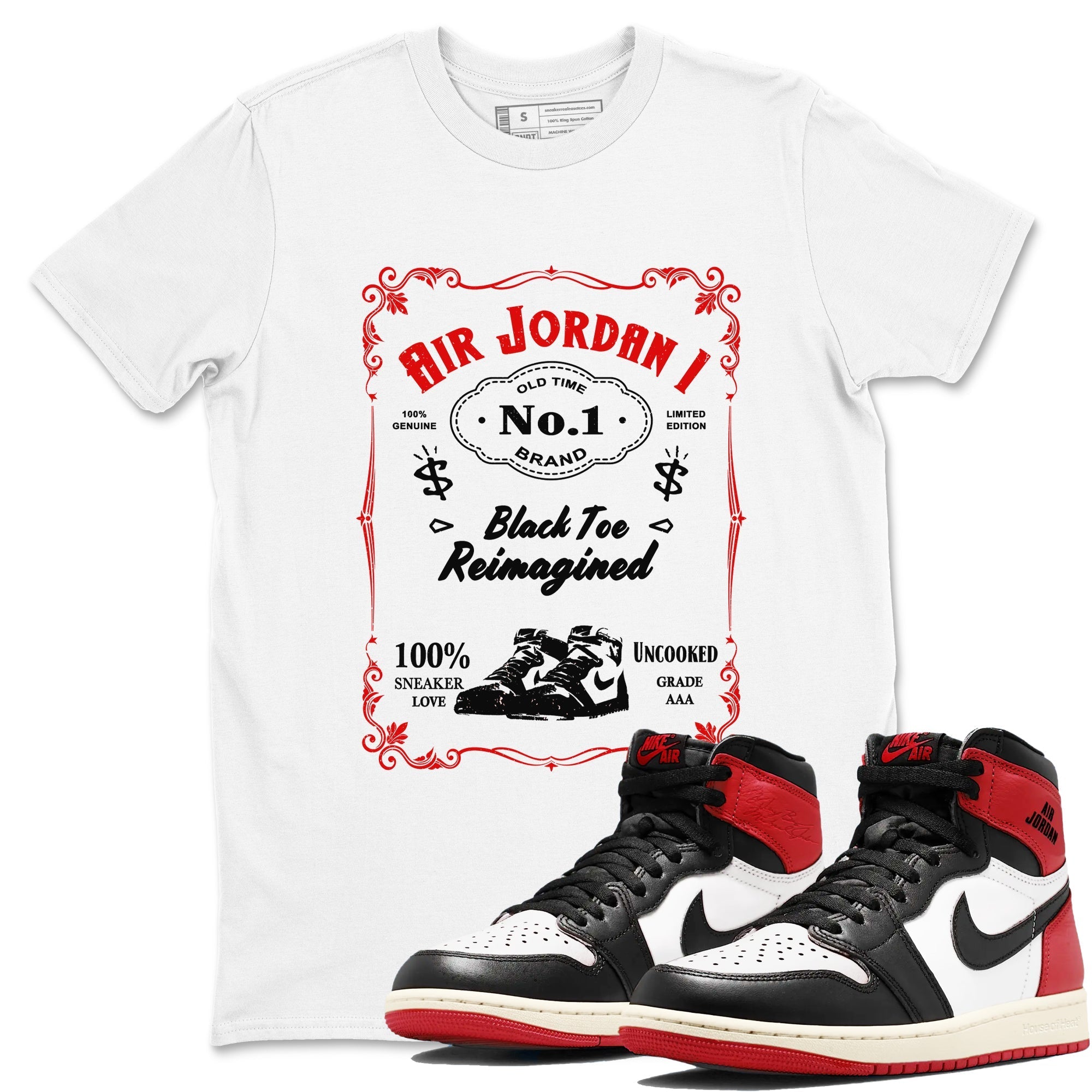 snkmatch Label snkmatch Tees - Air Jordan 1 Black Toe Reimagined
