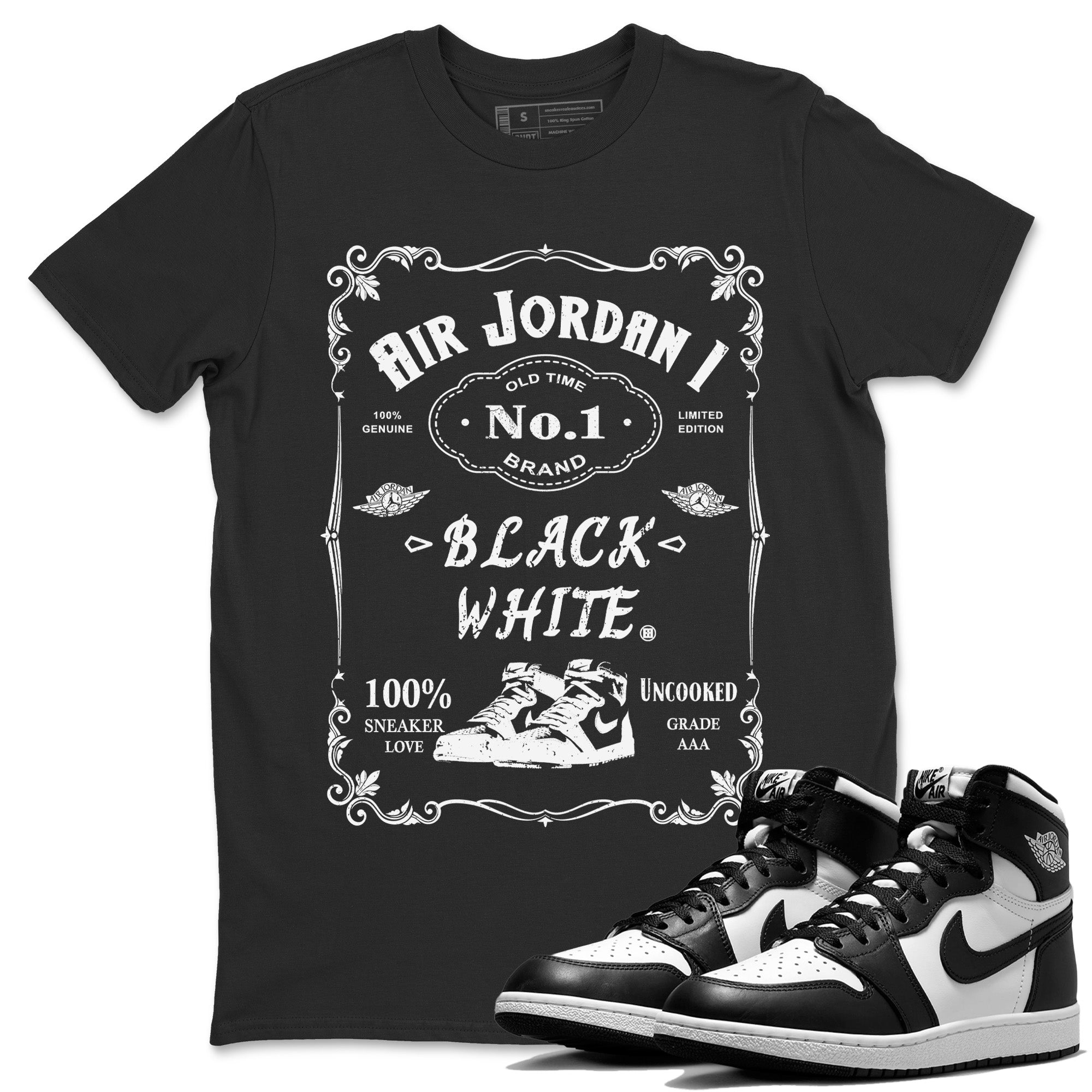 snkmatch Label Unisex Tops - Air Jordan 1 Black White