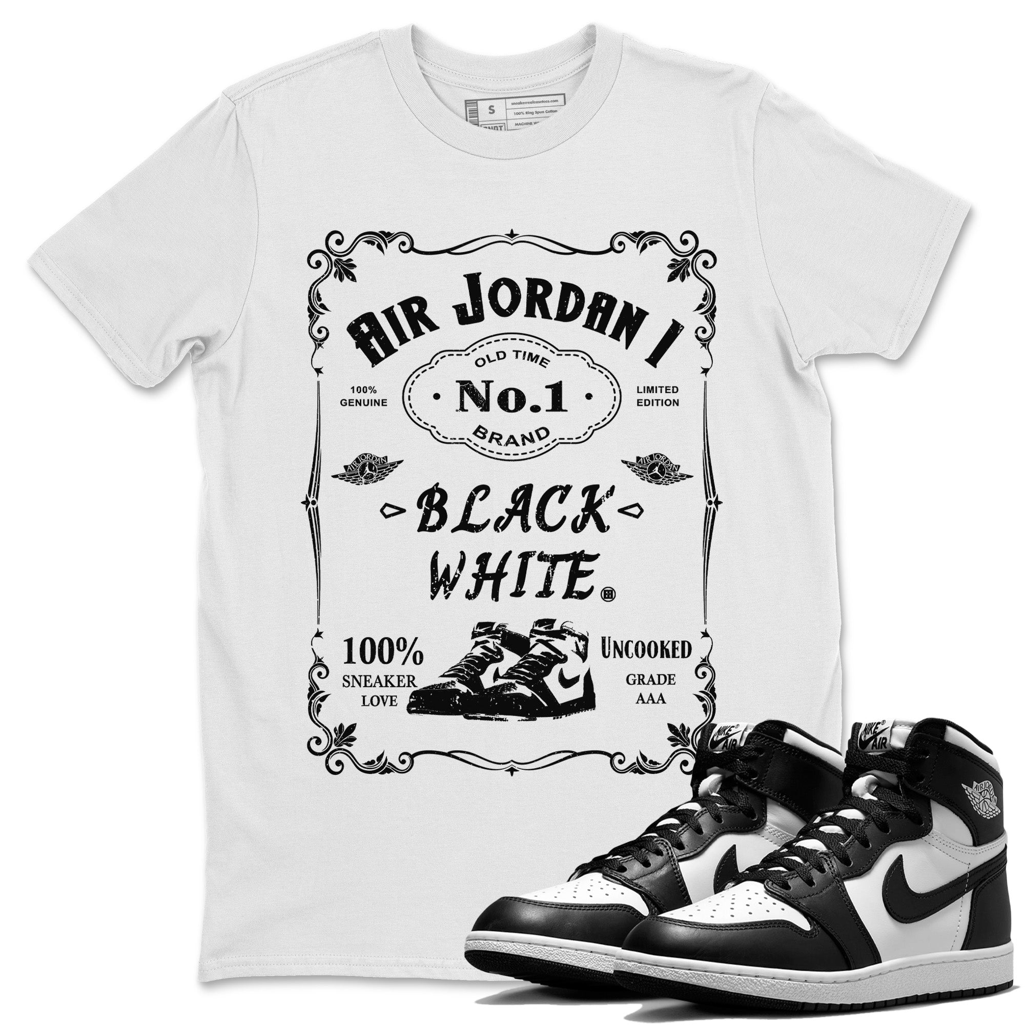 snkmatch Label Unisex Tops - Air Jordan 1 Black White