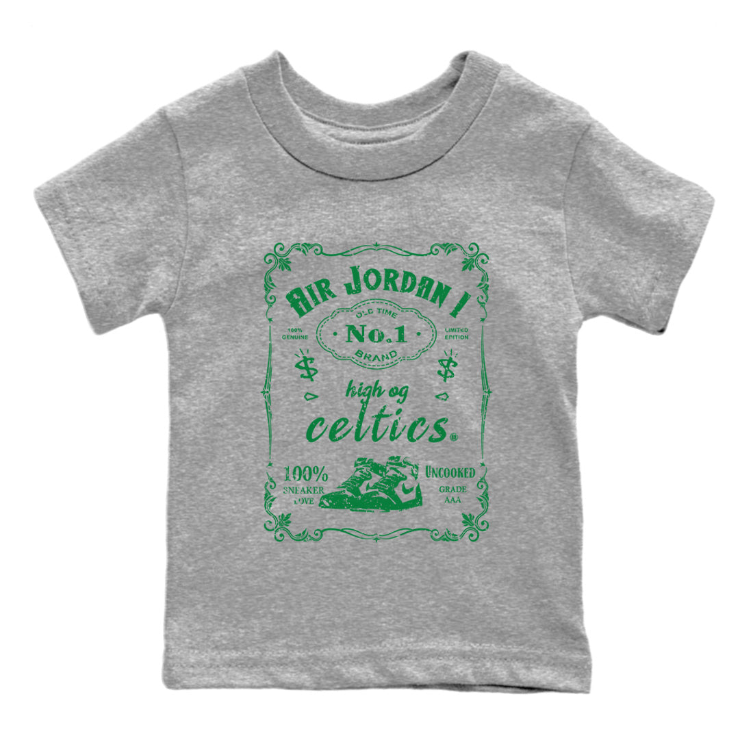 snkmatch Label Kids Tops - Air Jordan 1 Celtics