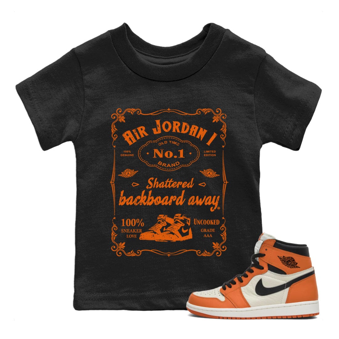 snkmatch Label Kids Tops - Air Jordan 1 Shattered Backboard Away