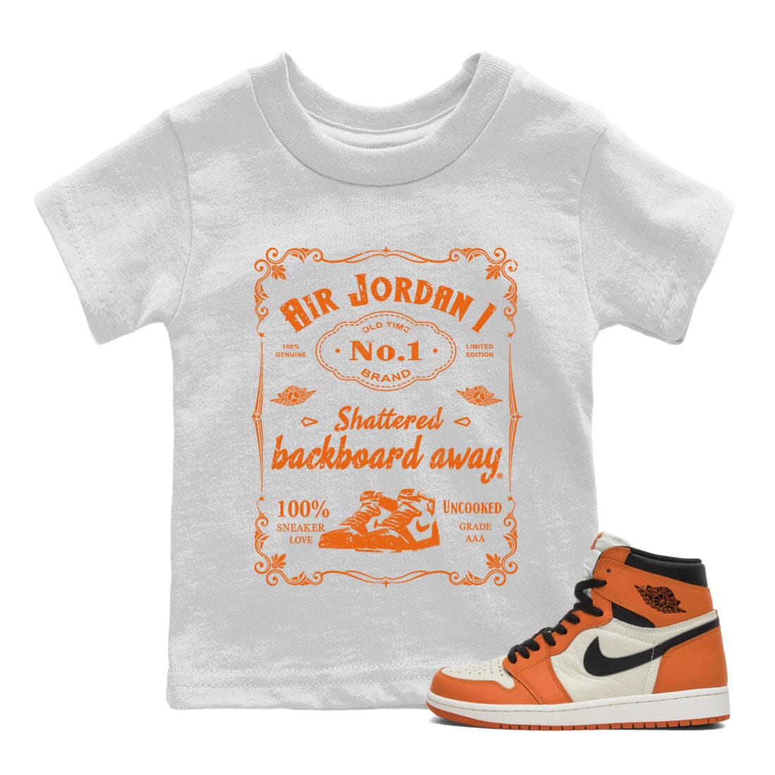 snkmatch Label Kids Tops - Air Jordan 1 Shattered Backboard Away