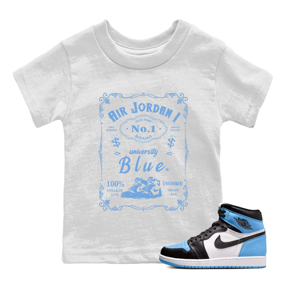 snkmatch Label Kids Tops - Air Jordan 1 UNC Toe