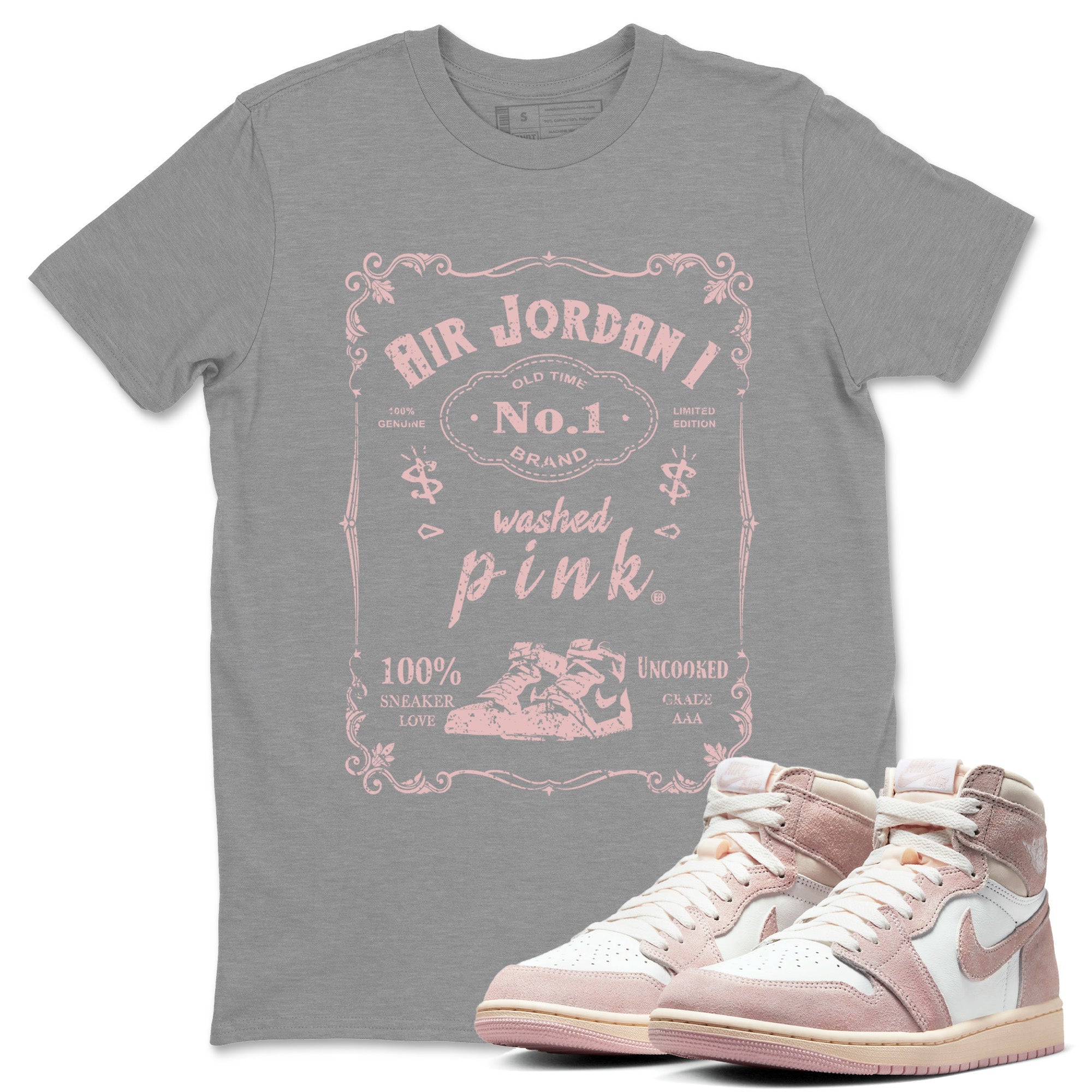 snkmatch Label Unisex Tops - Air Jordan 1 Washed Pink