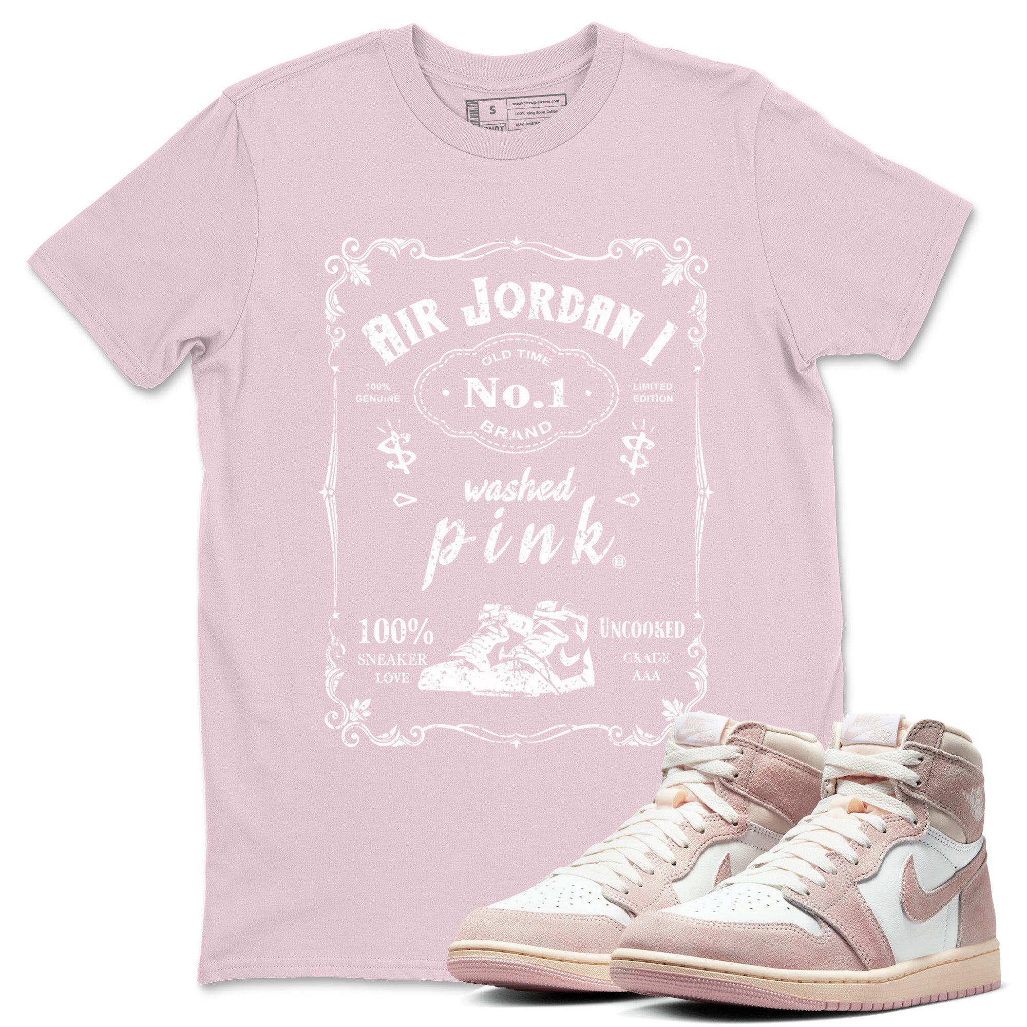 snkmatch Label Unisex Tops - Air Jordan 1 Washed Pink