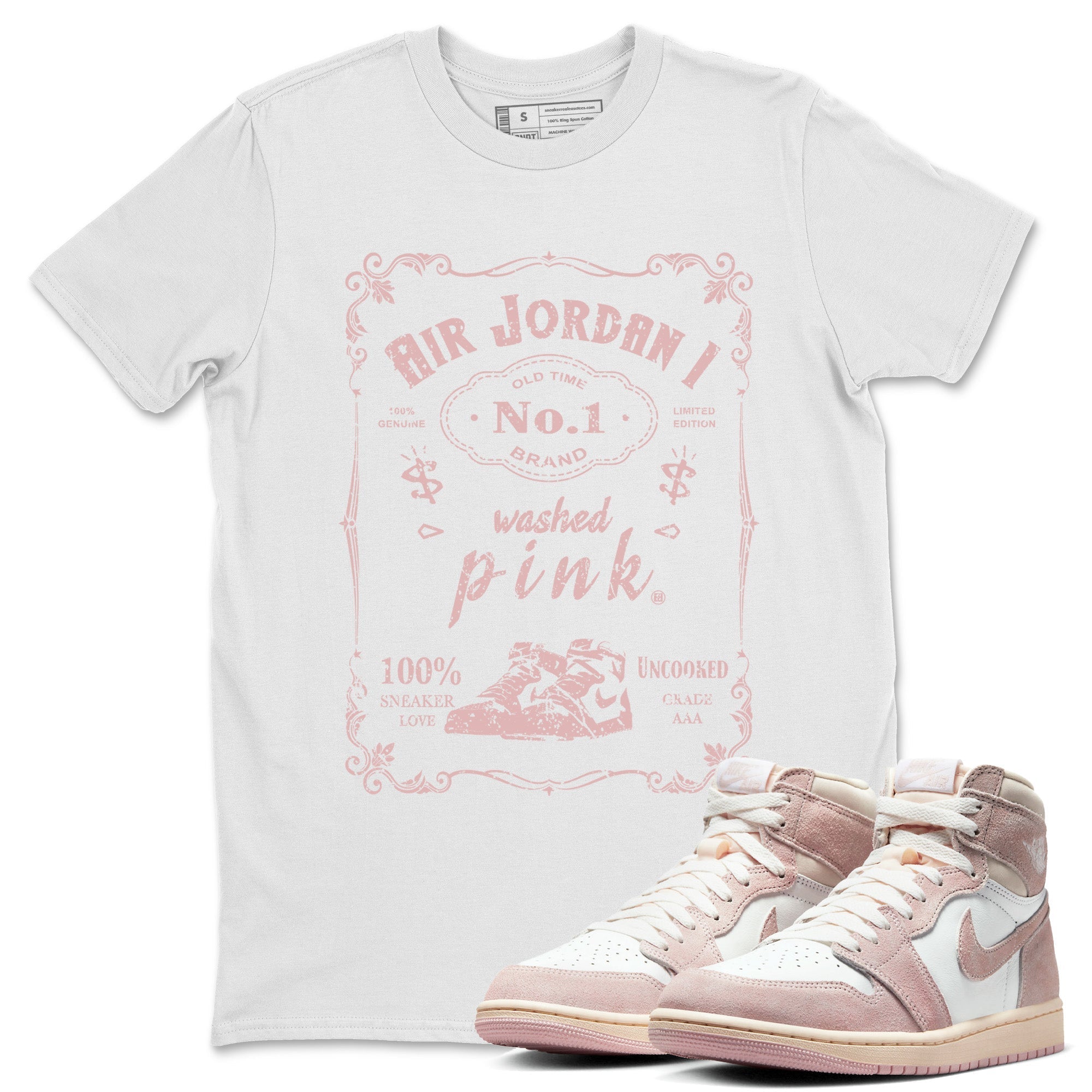 snkmatch Label Unisex Tops - Air Jordan 1 Washed Pink