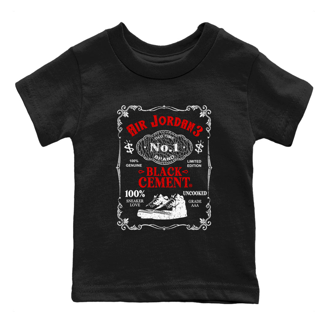 snkmatch Label snkmatch Tees Kids - Air Jordan 3 Black Cement