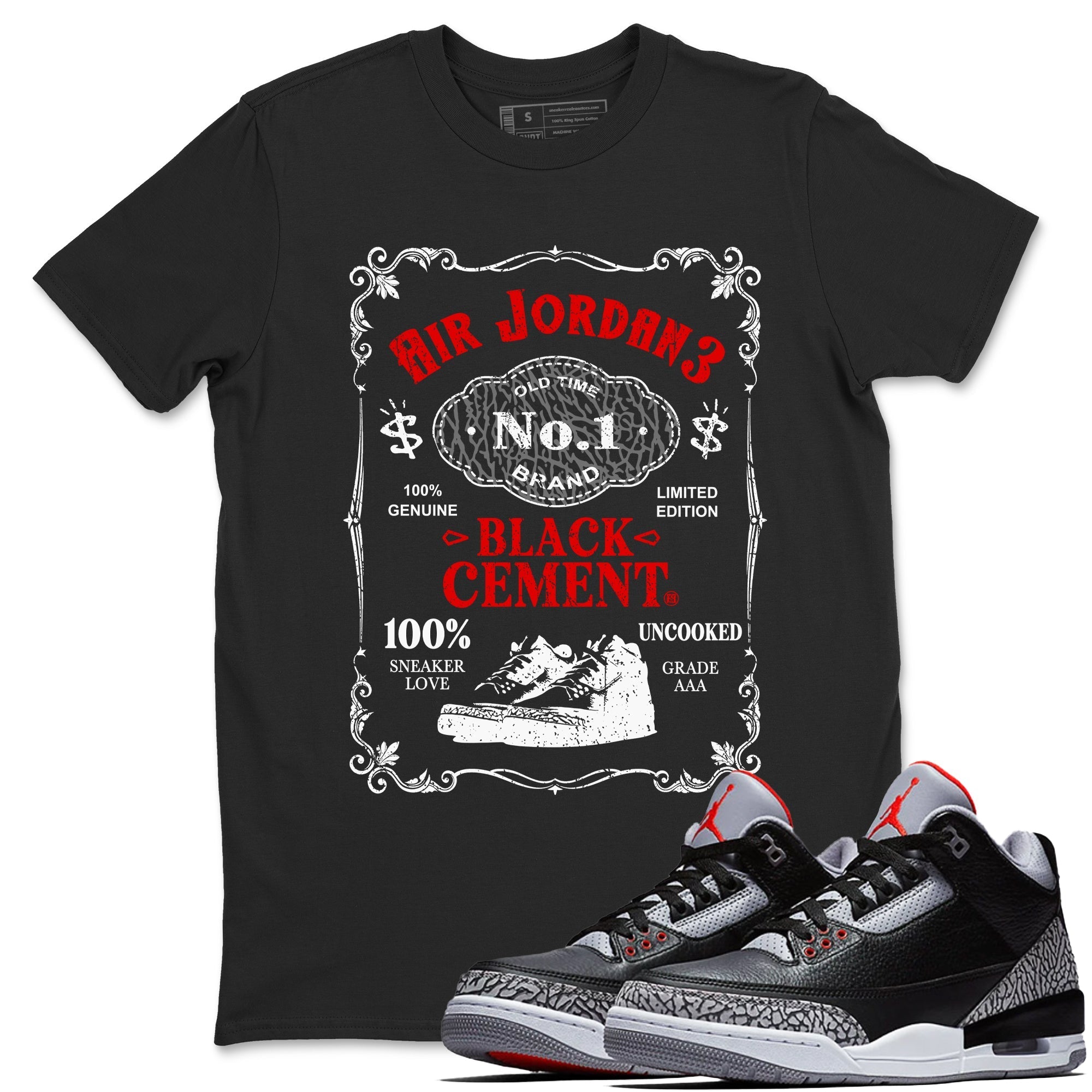 snkmatch Label snkmatch Tees - Air Jordan 3 Black Cement
