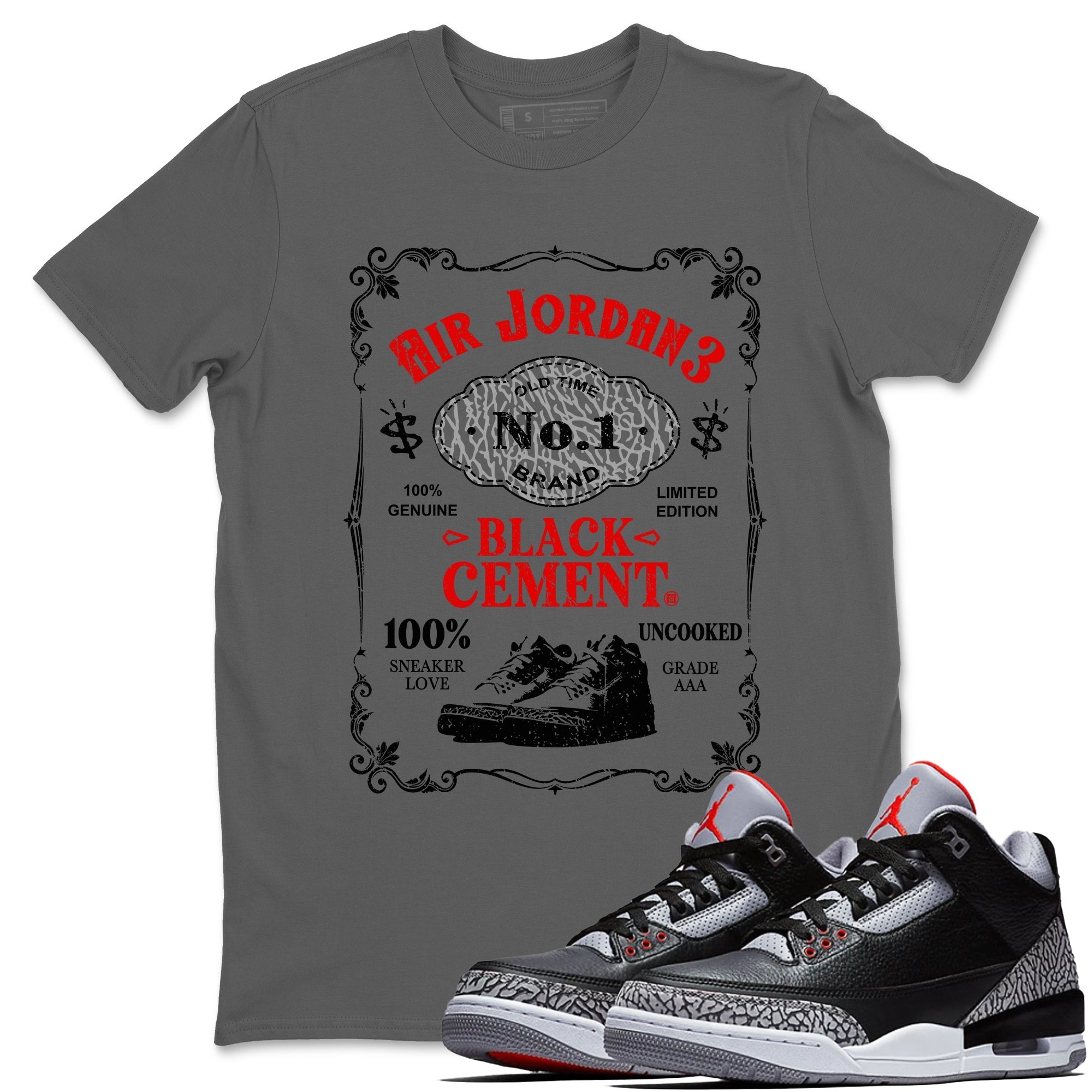 snkmatch Label snkmatch Tees - Air Jordan 3 Black Cement
