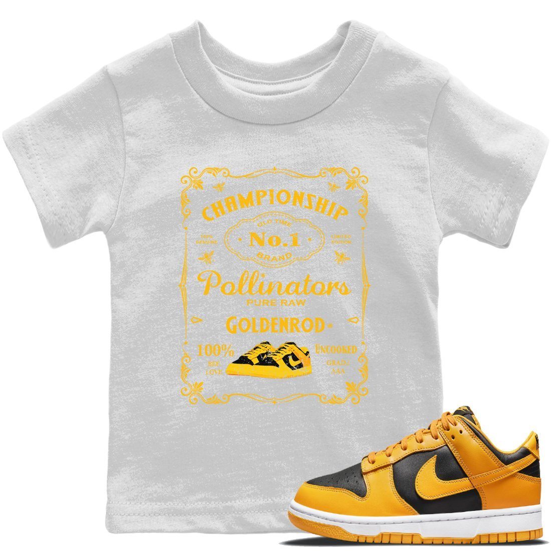snkmatch Label Kids Tops - Dunk Championship Goldenrod