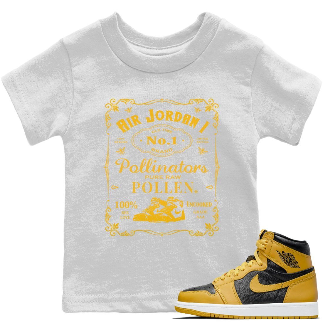 snkmatch Label Kids Tops - Air Jordan 1 Pollen