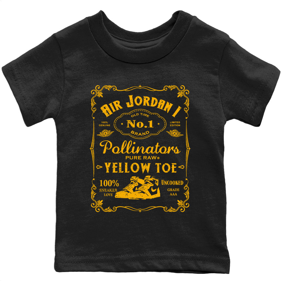 snkmatch Label Kids Tops - Air Jordan 1 Yellow Toe