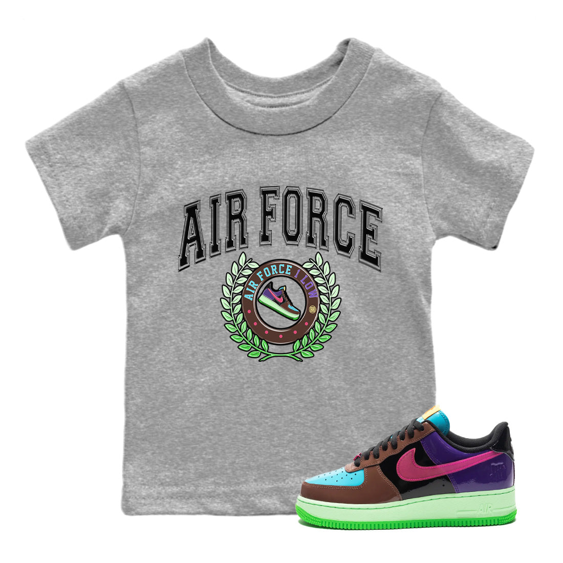 snkmatch Letter Kids Tops - Air Force 1 Undefeated Fauna Brown