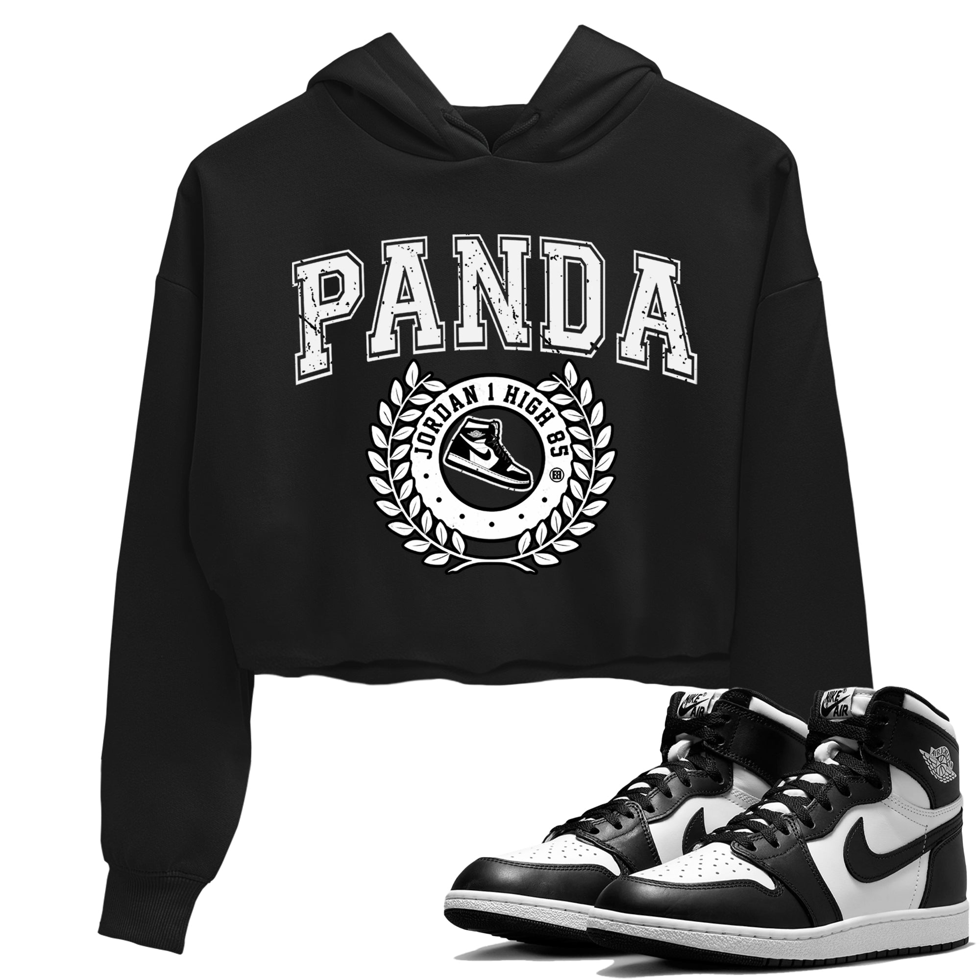 snkmatch Letter Women's Tops - Air Jordan 1 Black White