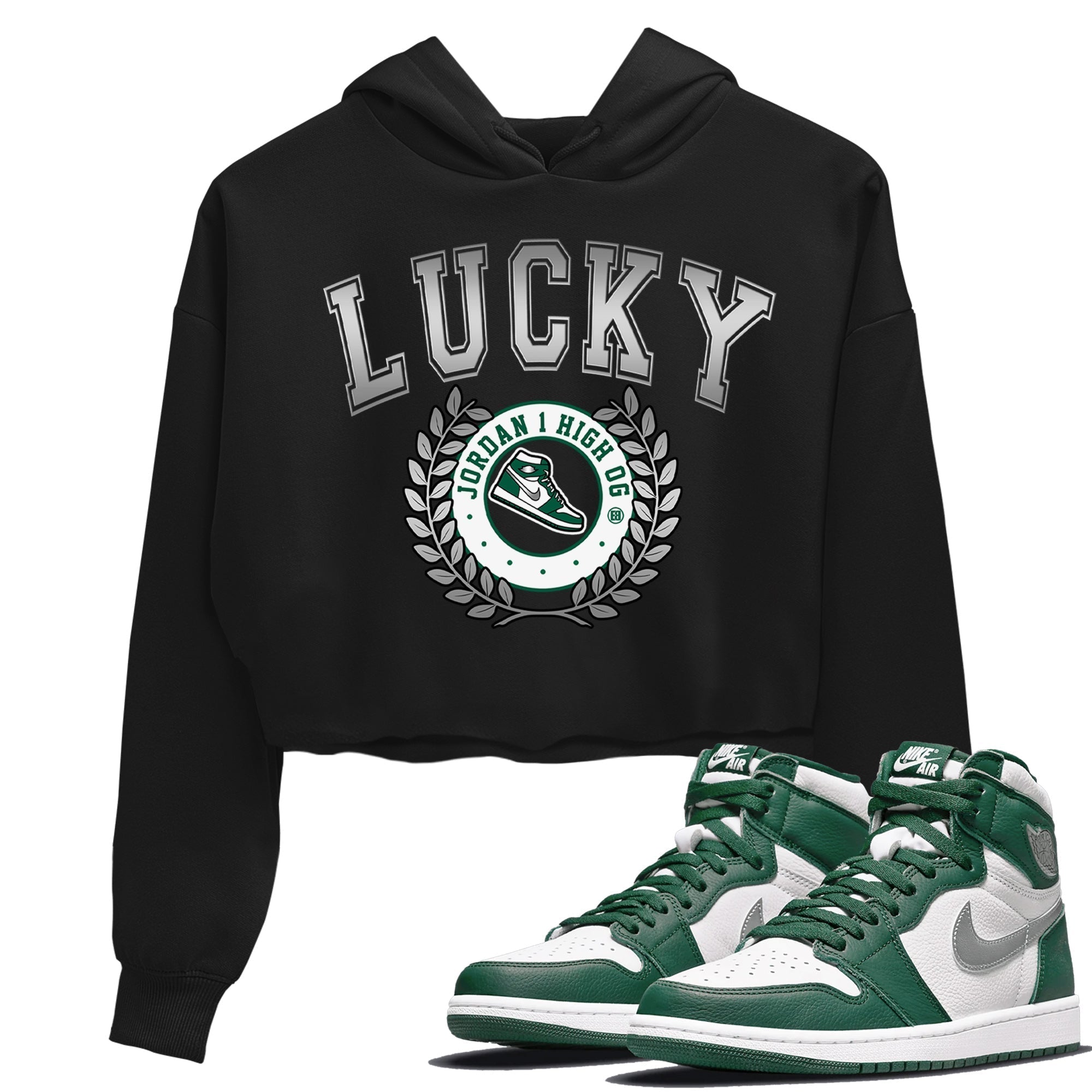 snkmatch Letter Women's Tops - Air Jordan 1 Gorge Green