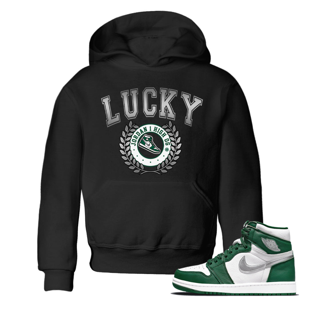 snkmatch Letter Kids Tops - Air Jordan 1 Gorge Green