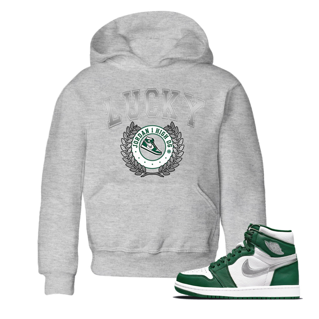 snkmatch Letter Kids Tops - Air Jordan 1 Gorge Green