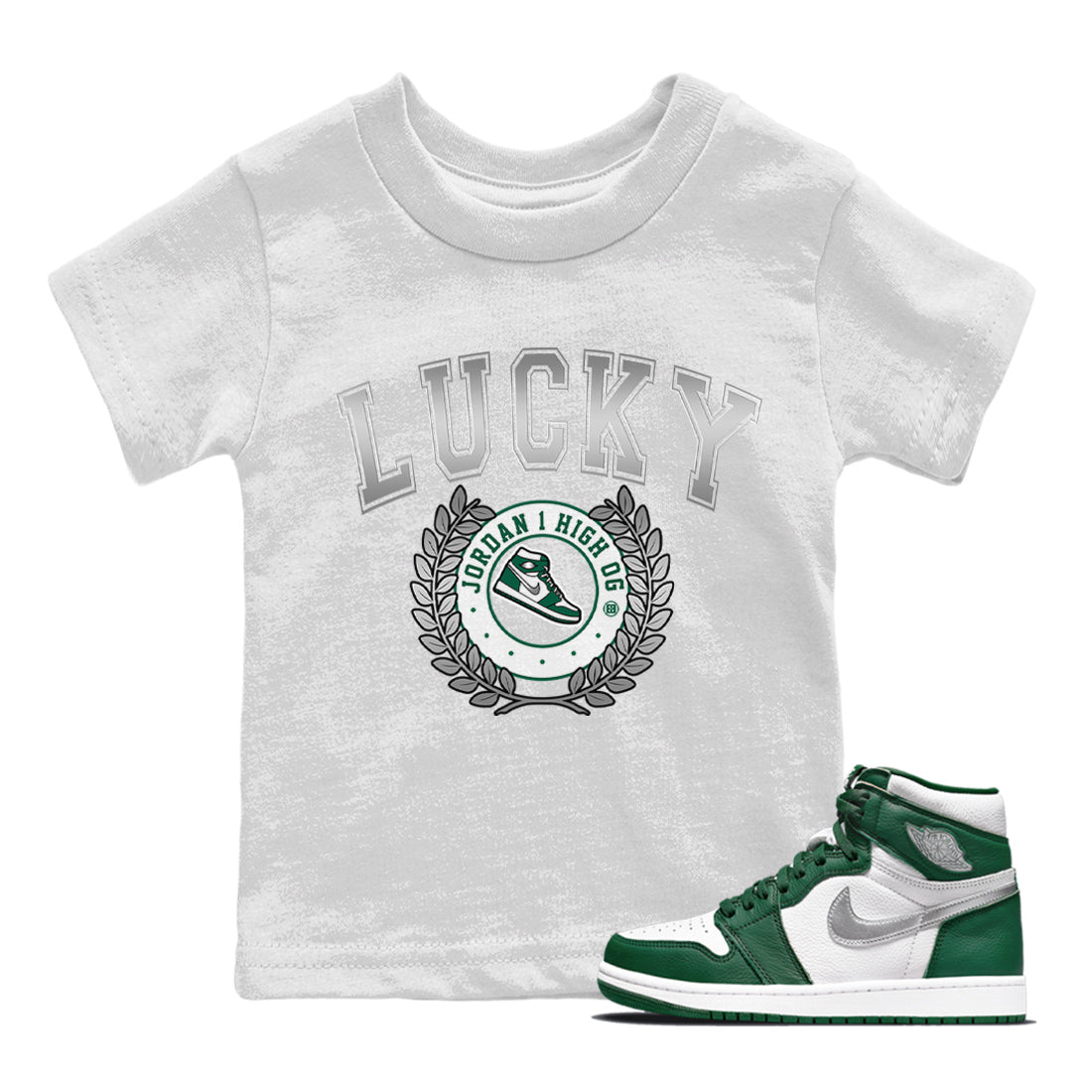 snkmatch Letter Kids Tops - Air Jordan 1 Gorge Green