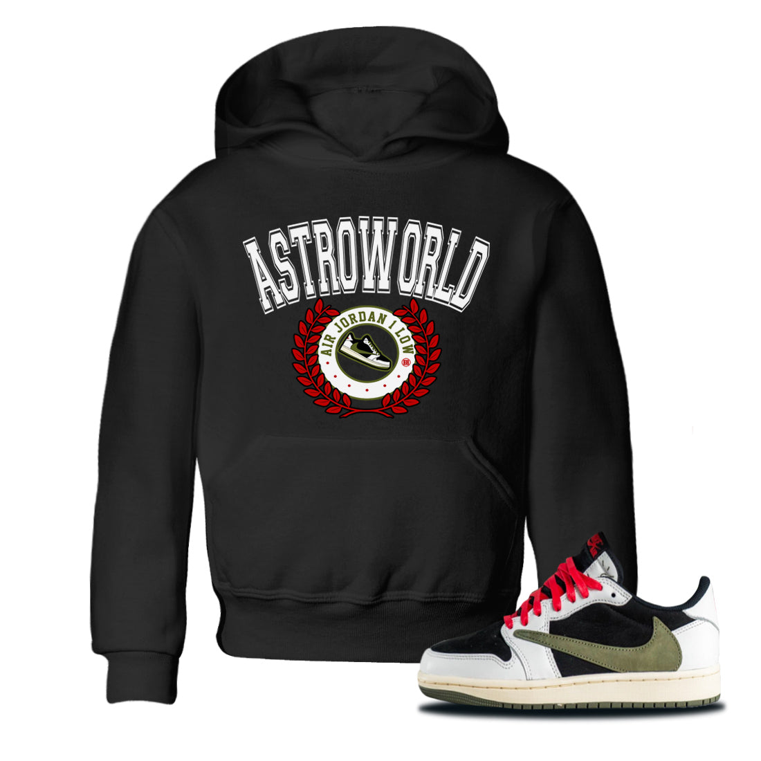 snkmatch Letter Kids Tops - Air Jordan 1 Travis Scott Olive