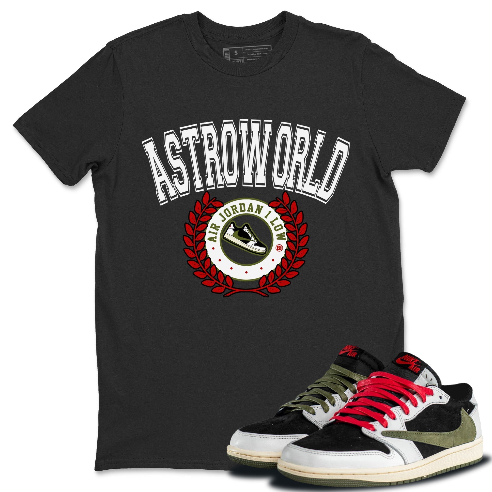 snkmatch Letter Unisex Tops - Air Jordan 1 Travis Scott Olive