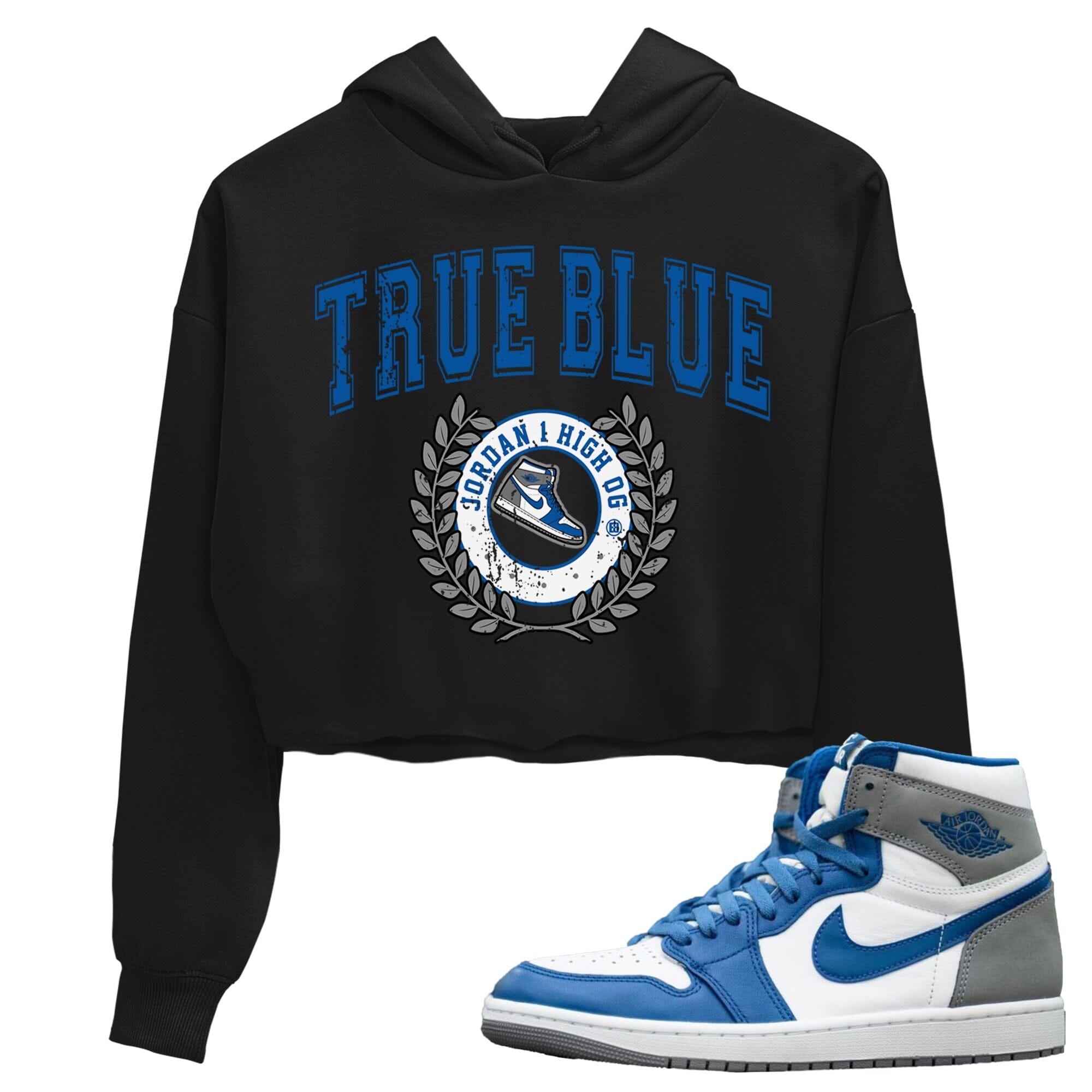 snkmatch Letter Women's Tops - Air Jordan 1 True Blue