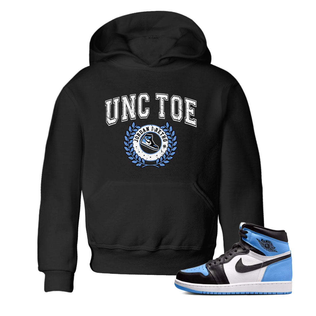 snkmatch Letter snkmatch Tee Kids - Air Jordan 1 UNC Toe