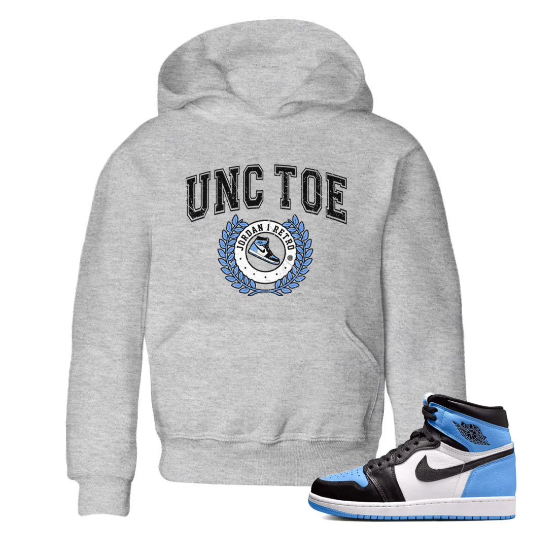 snkmatch Letter snkmatch Tee Kids - Air Jordan 1 UNC Toe