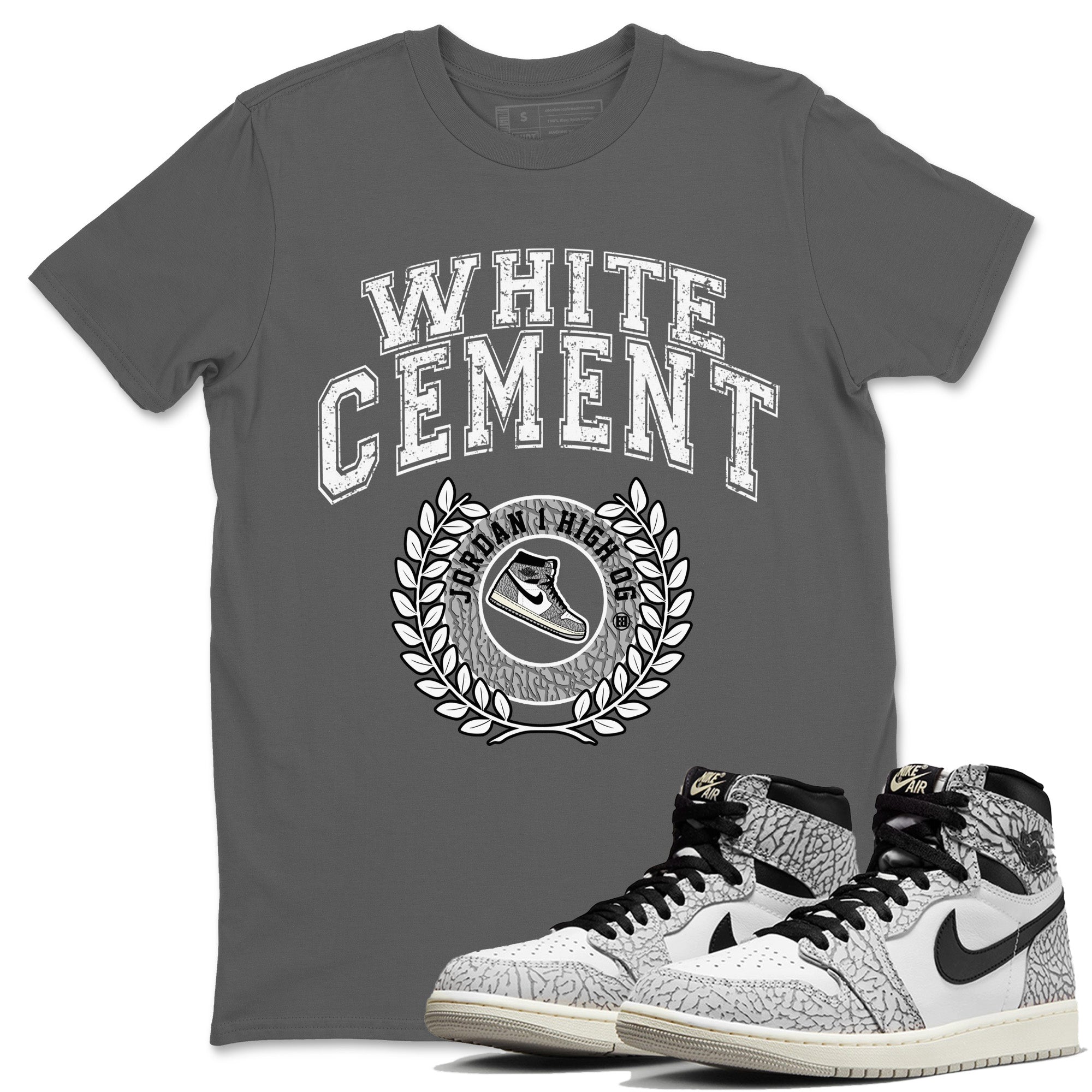 snkmatch Letter Unisex Tops - Air Jordan 1 White Cement