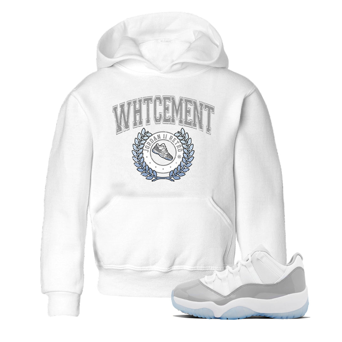 snkmatch Letter Kids Tops - Air Jordan 11 White Cement