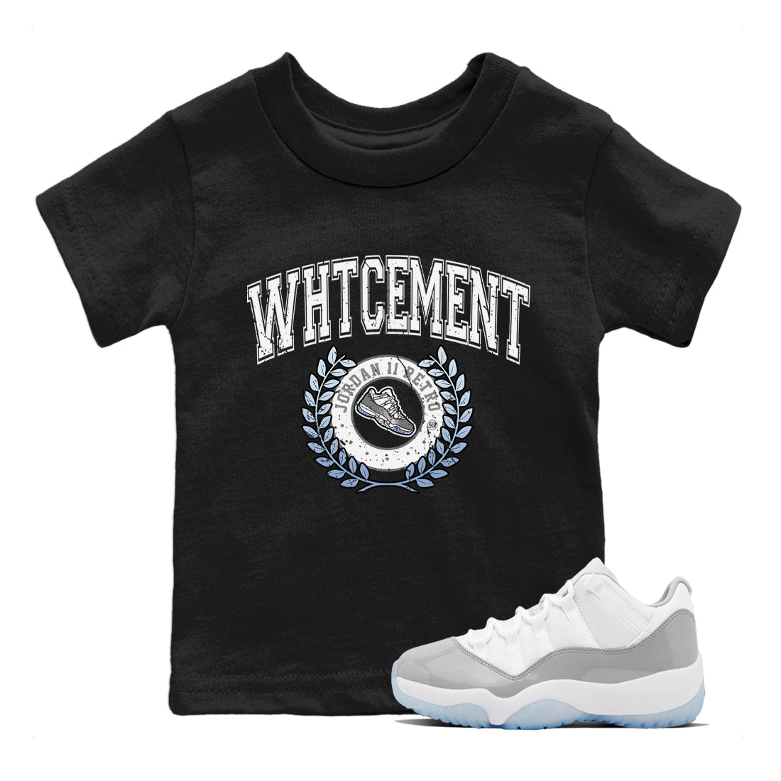 snkmatch Letter Kids Tops - Air Jordan 11 White Cement