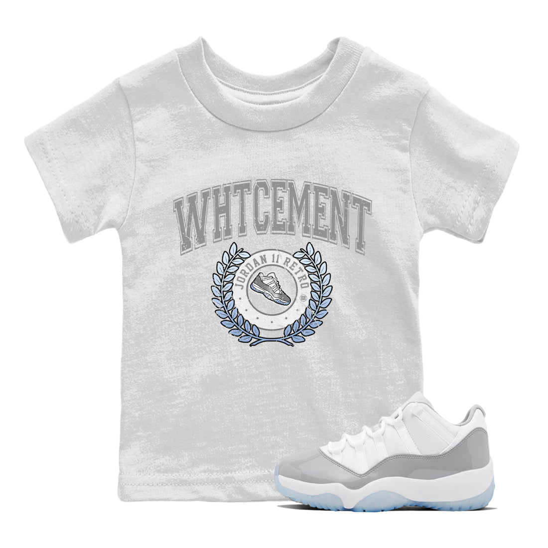 snkmatch Letter Kids Tops - Air Jordan 11 White Cement